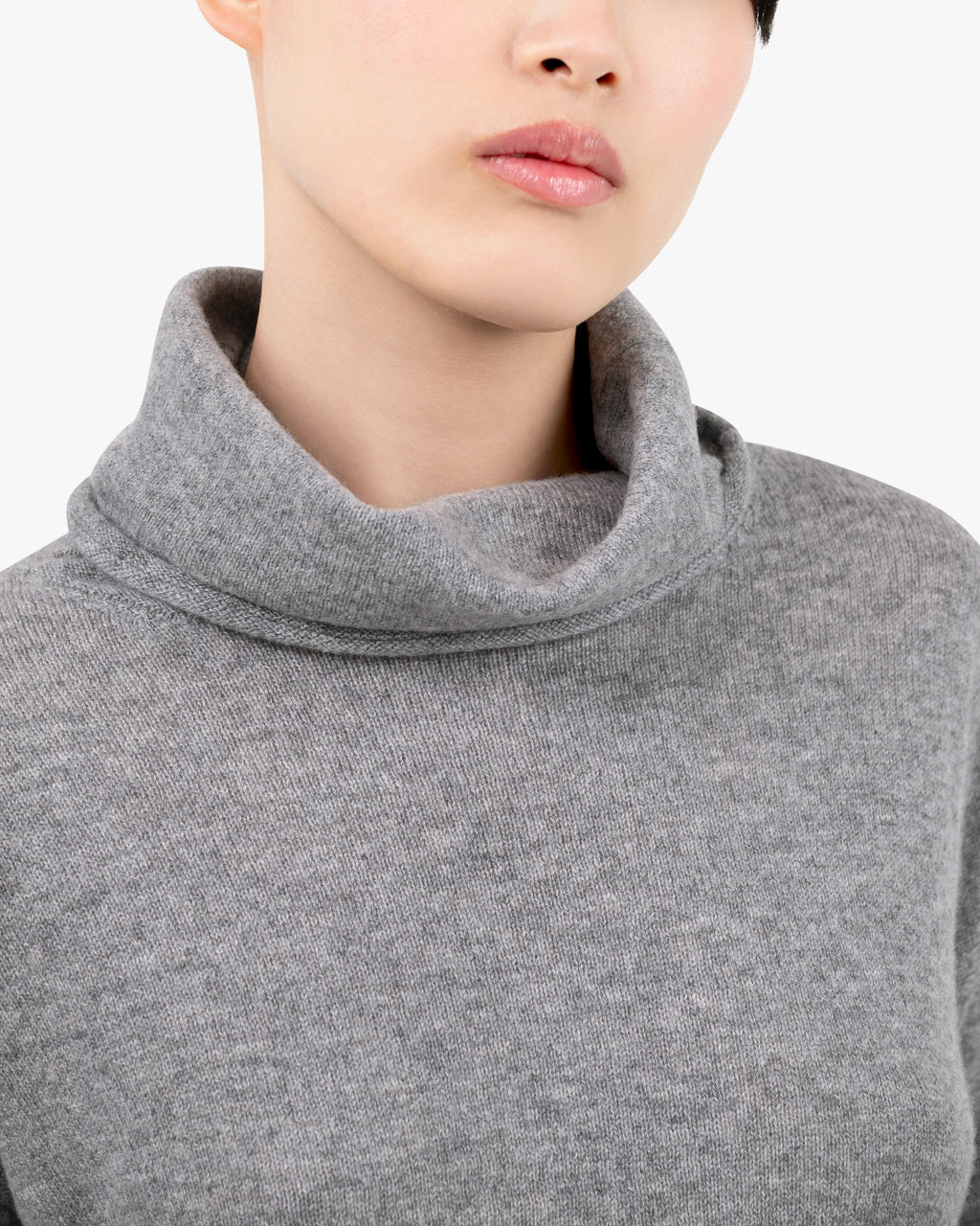 Lightness Cowl Neck Sweater - Medium Grey Cashmere