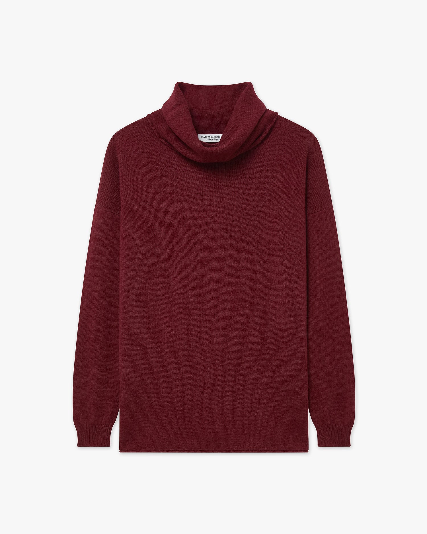 Lightness Cowl Neck Sweater - Bordeaux Cashmere