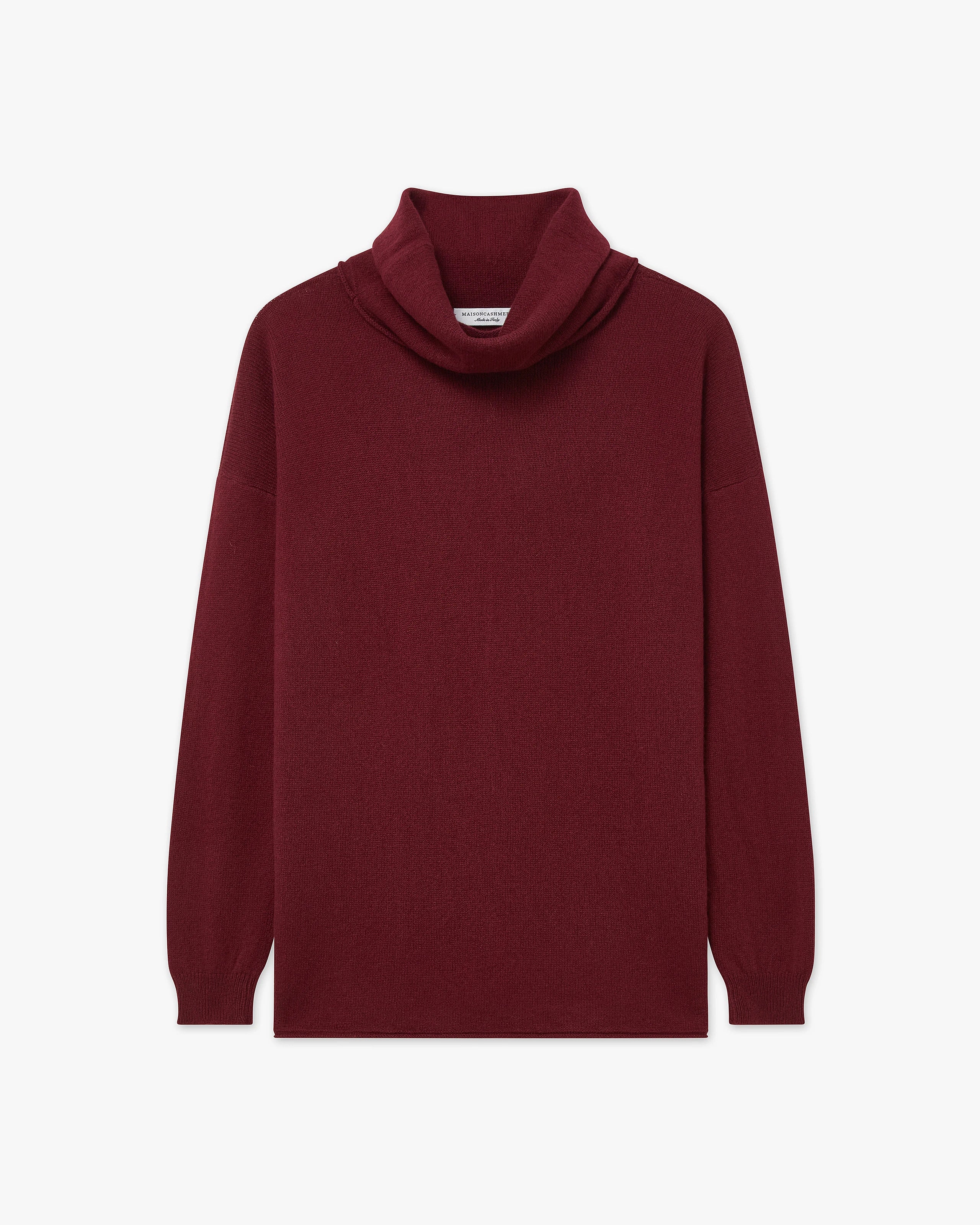 Lightness Cowl Neck Sweater - Bordeaux Cashmere