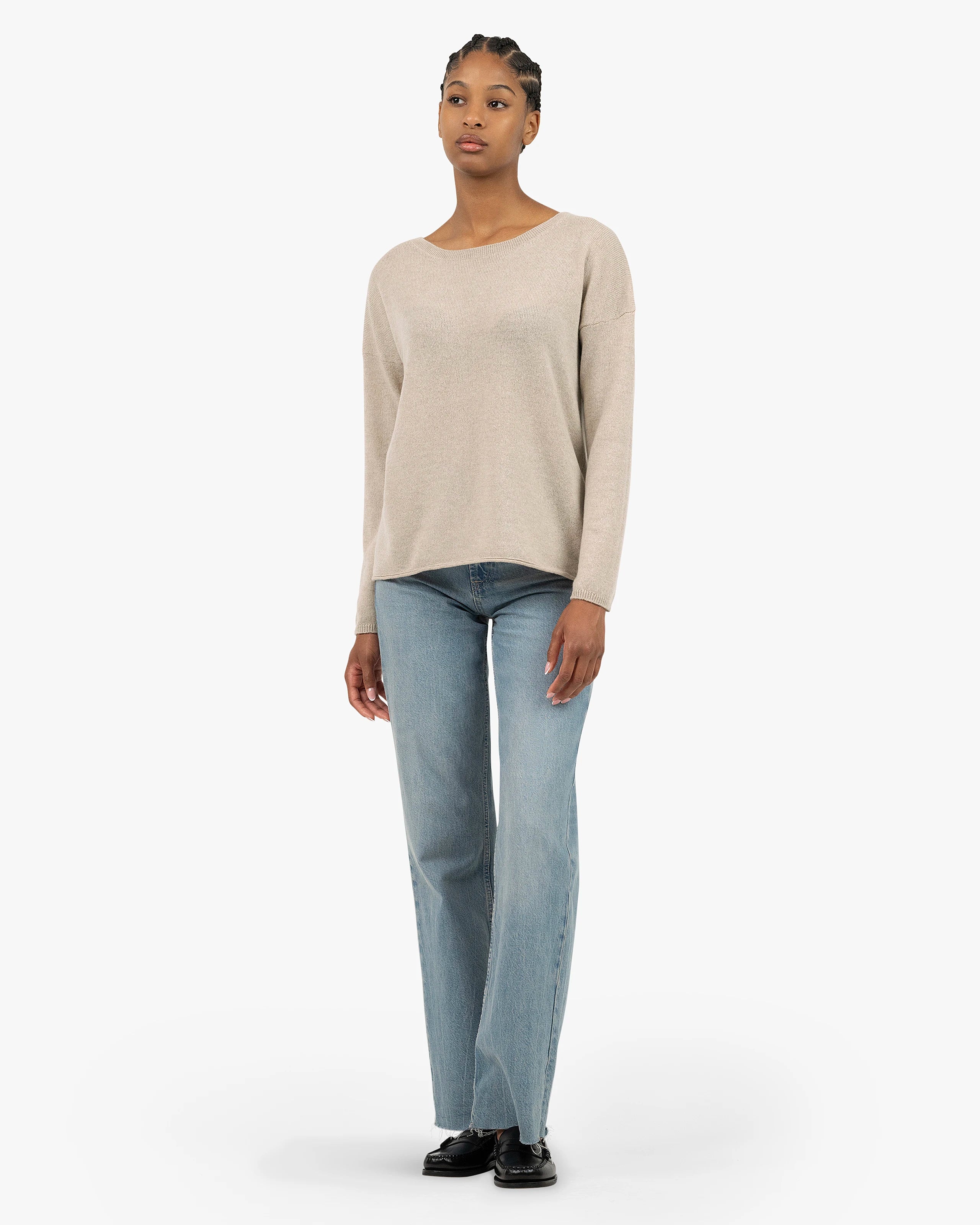 Lightness Crew Neck Sweater - Beige Cashmere