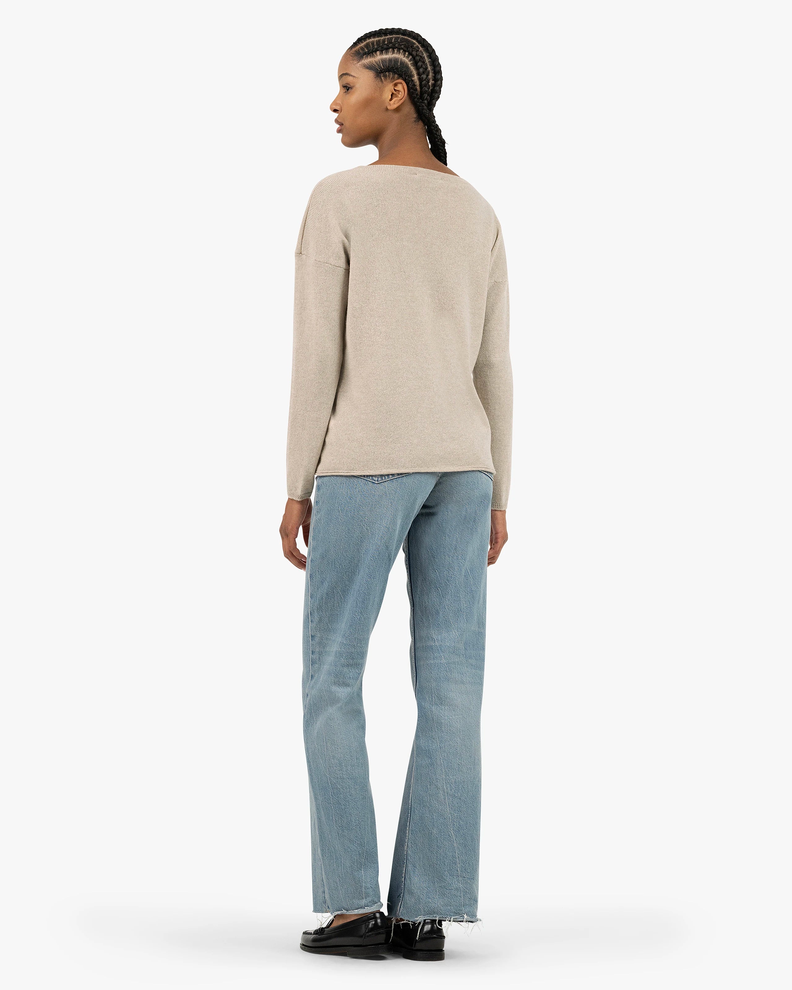 Lightness Crew Neck Sweater - Beige Cashmere