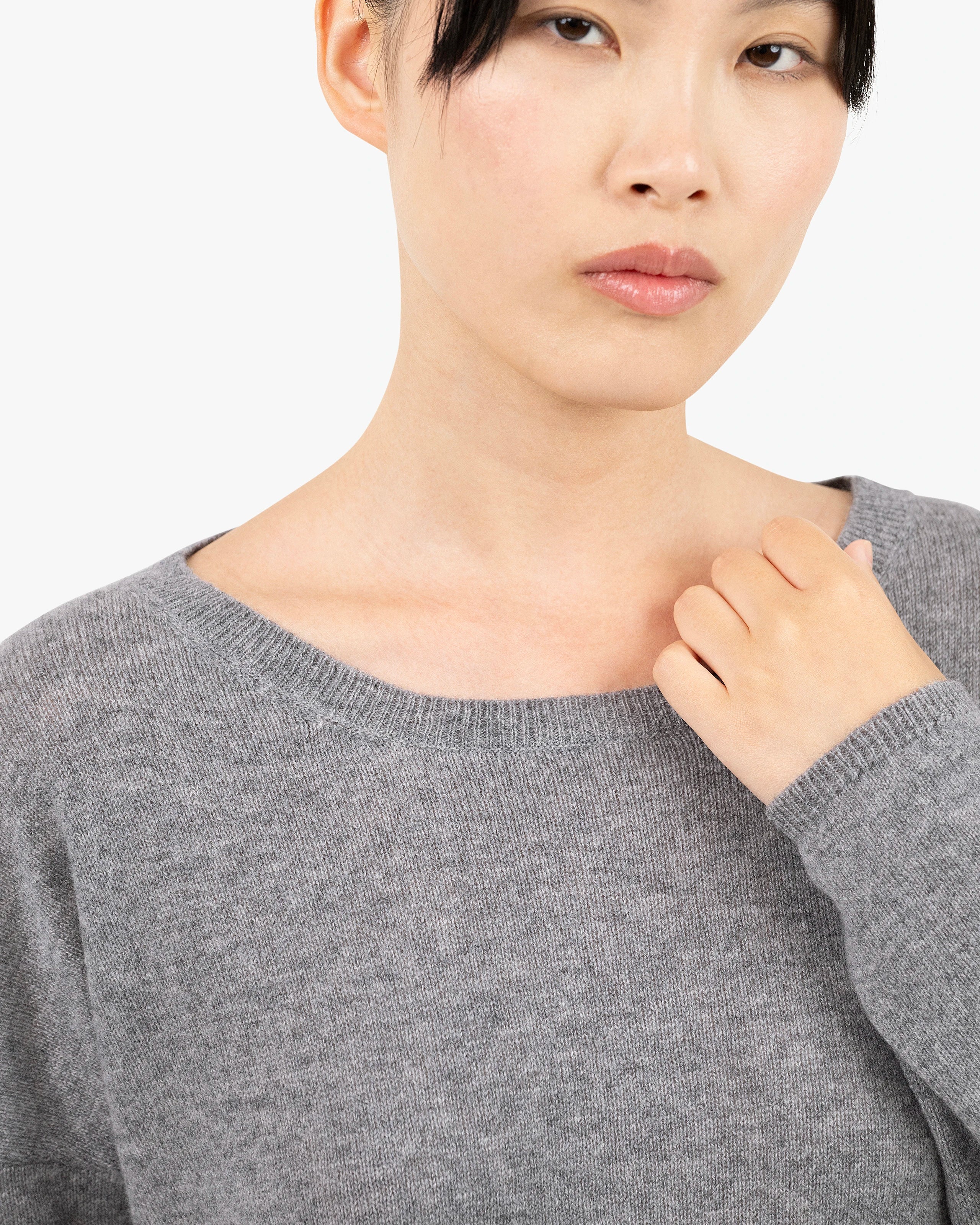 Lightness Crew Neck Sweater - Medium Grey Cashmere