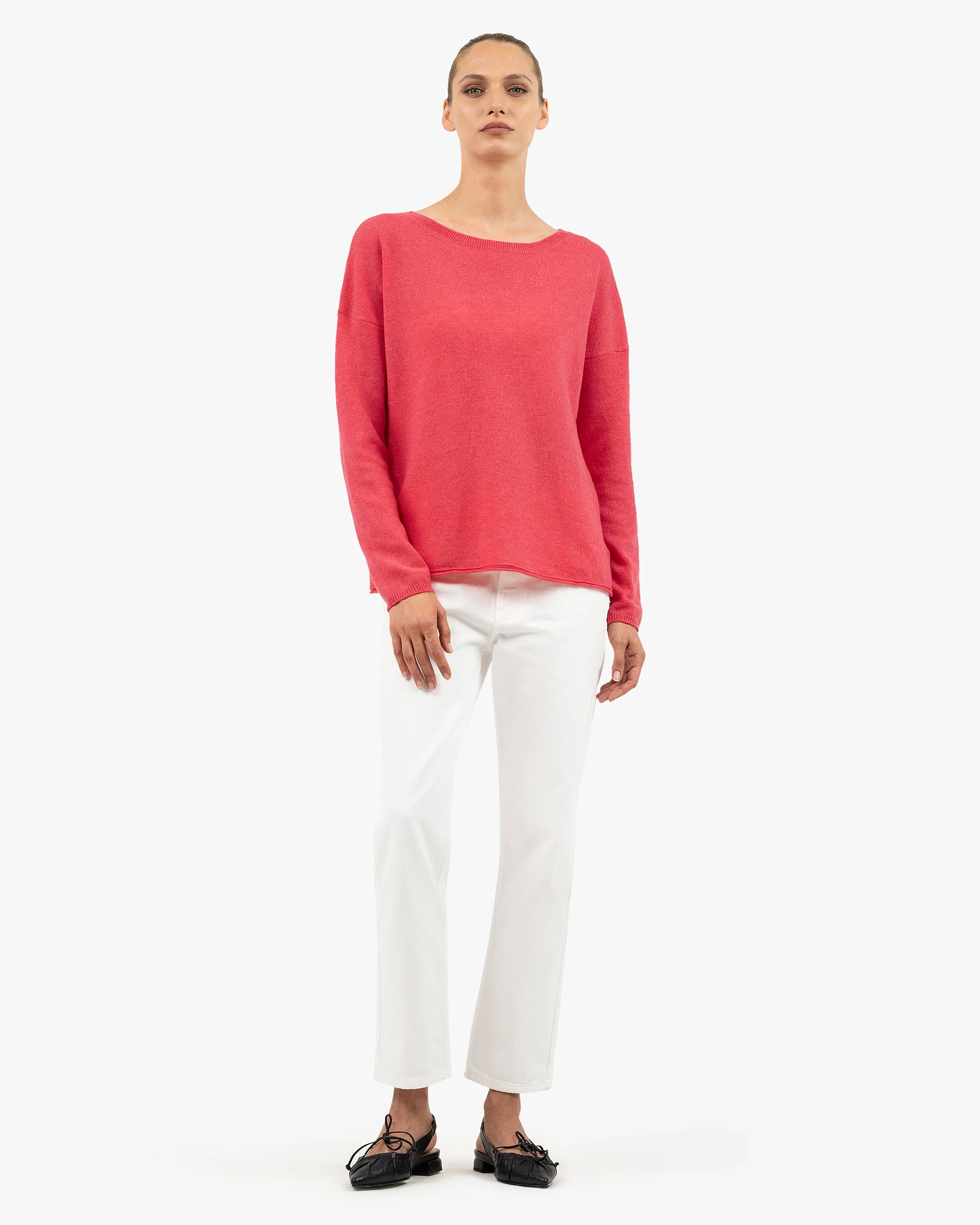 Lightness Crew Neck Sweater - Red Cashmere