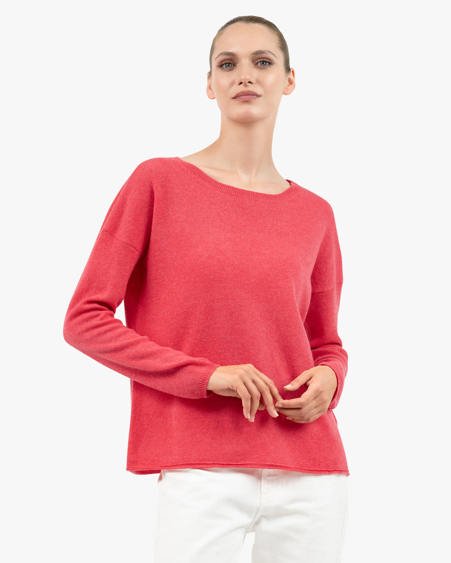 Lightness Crew Neck Sweater - Red Cashmere