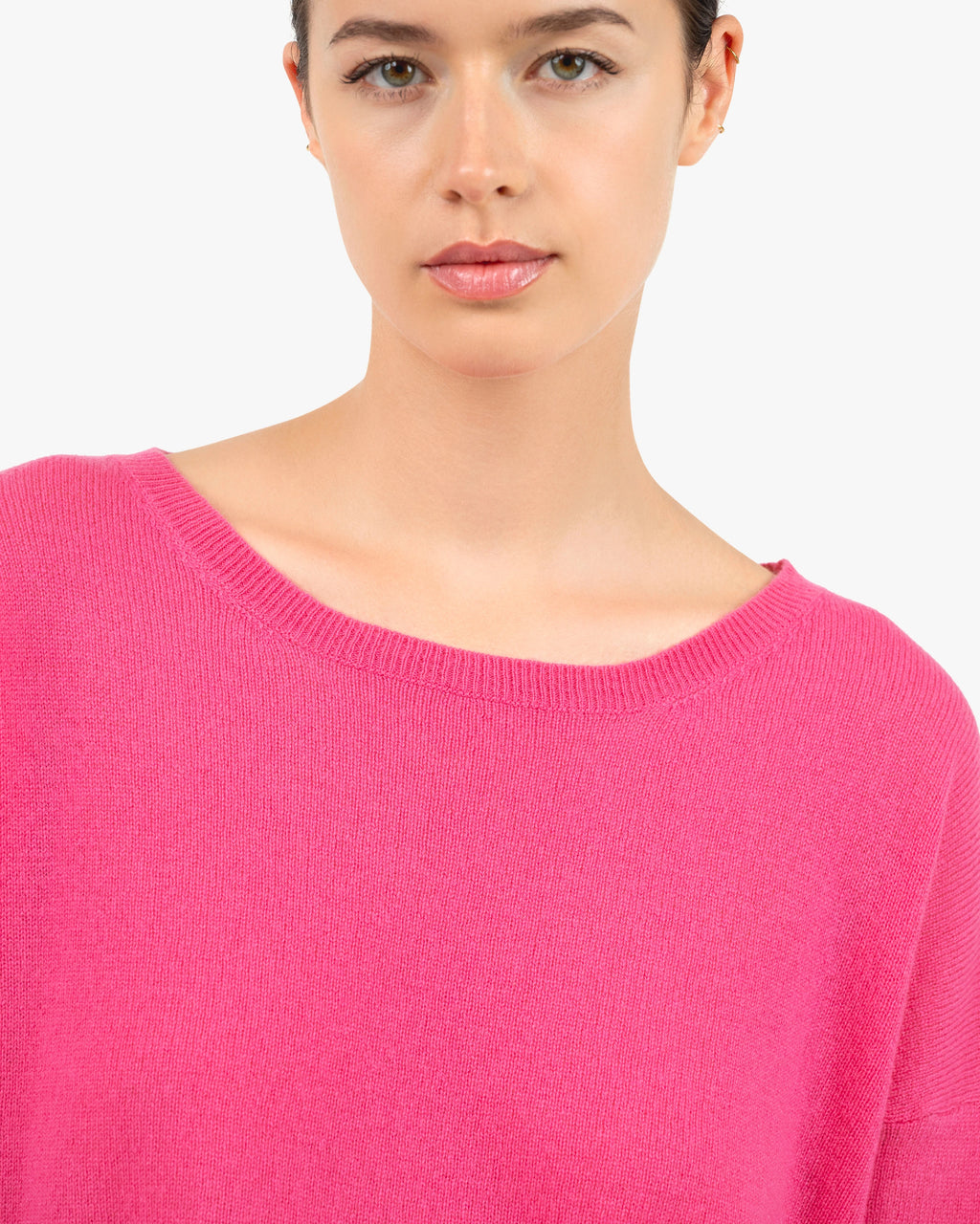 Lightness Crew Neck Sweater - Fuchsia Cashmere