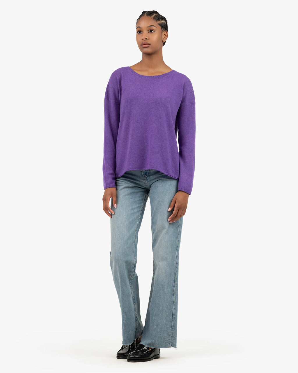 Lightness Crew Neck Sweater - Purple Cashmere