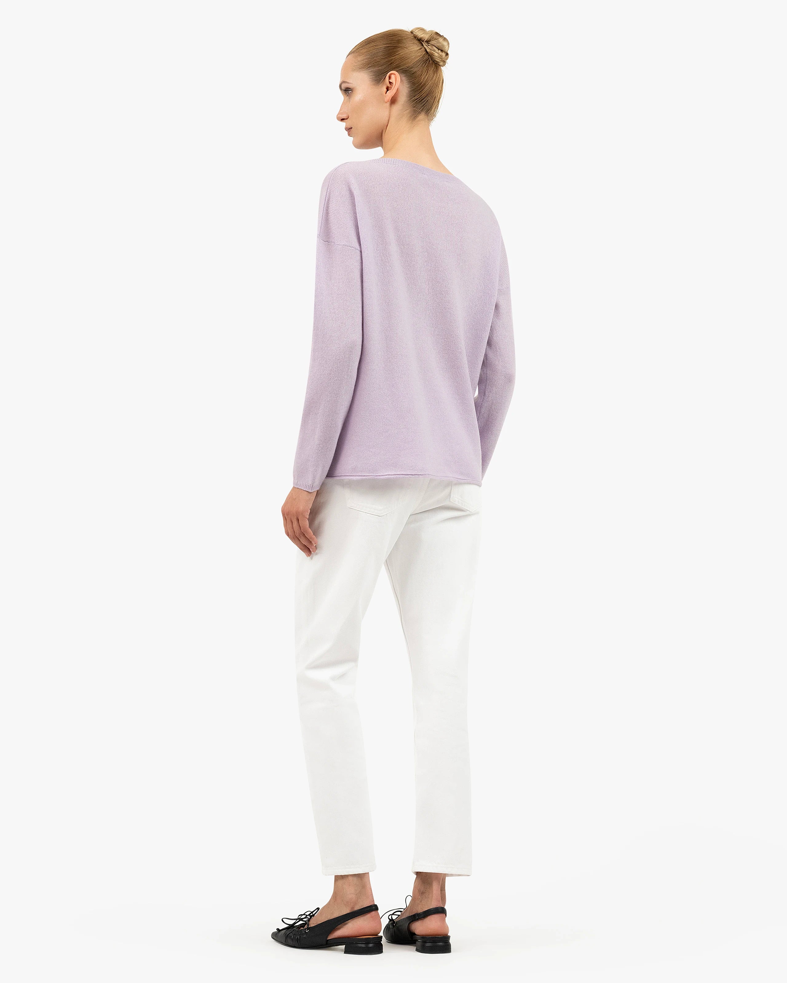 Lightness Crew Neck Sweater - Lilac Cashmere