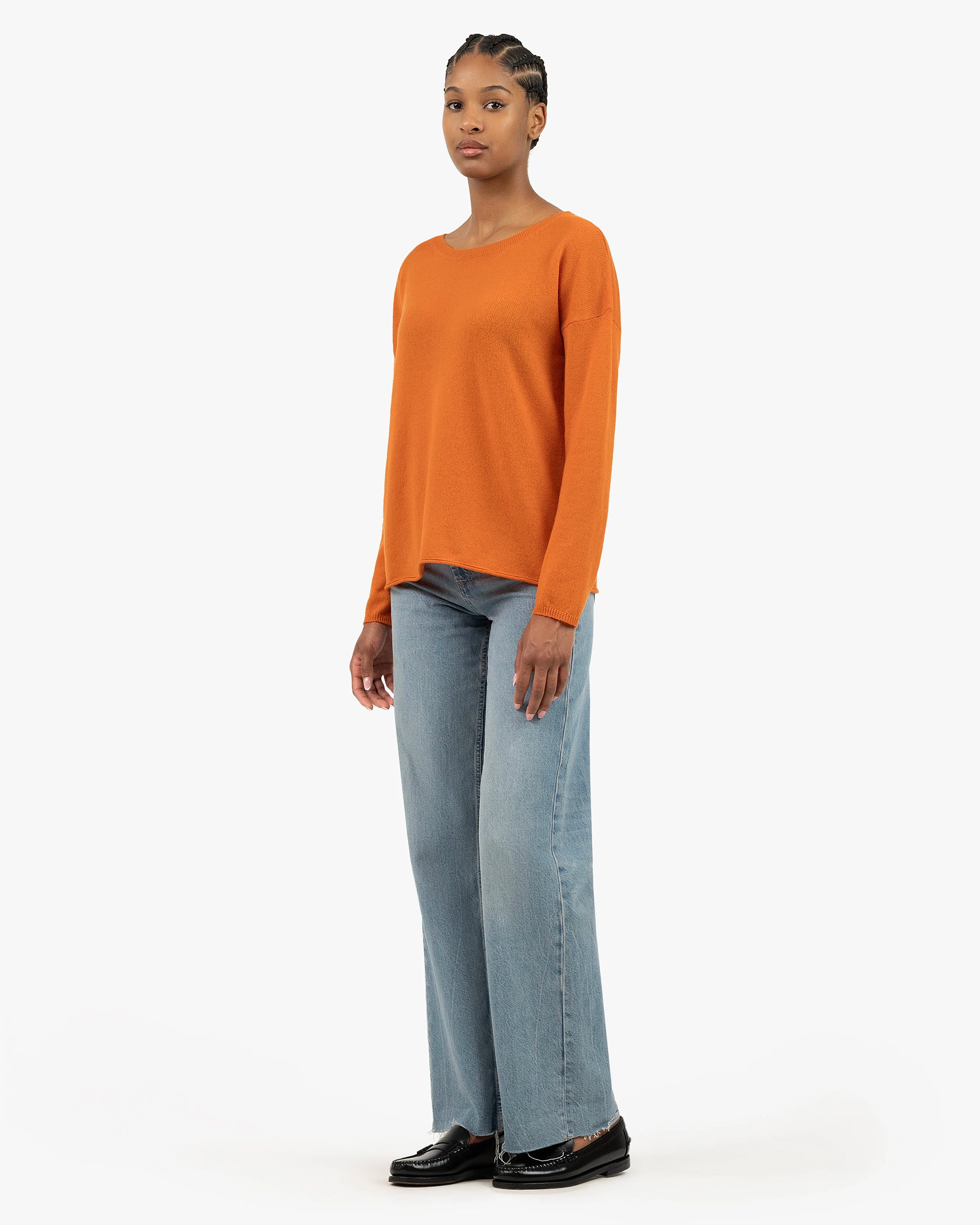 Lightness Crew Neck Sweater - Orange Cashmere