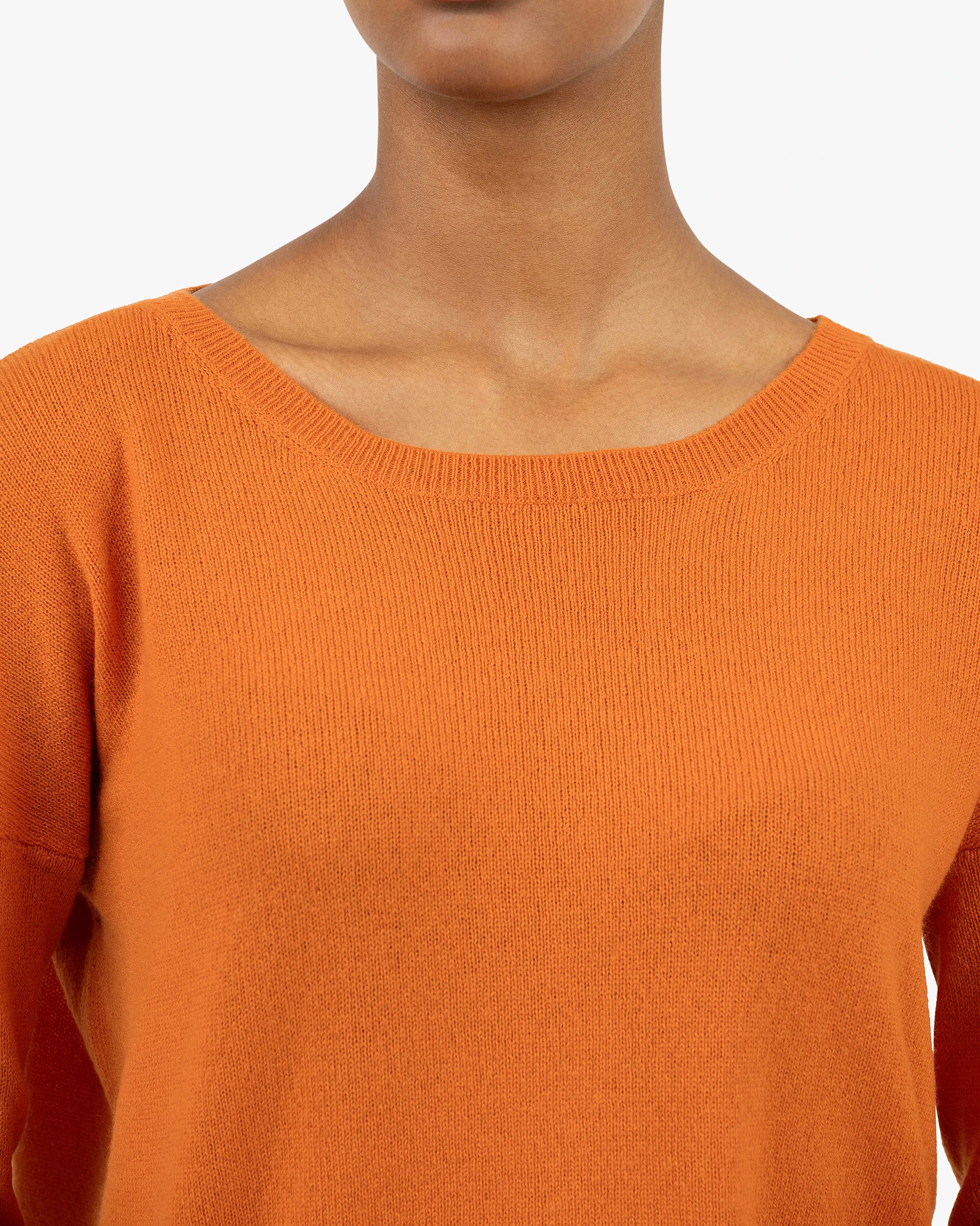 Lightness Crew Neck Sweater - Orange Cashmere