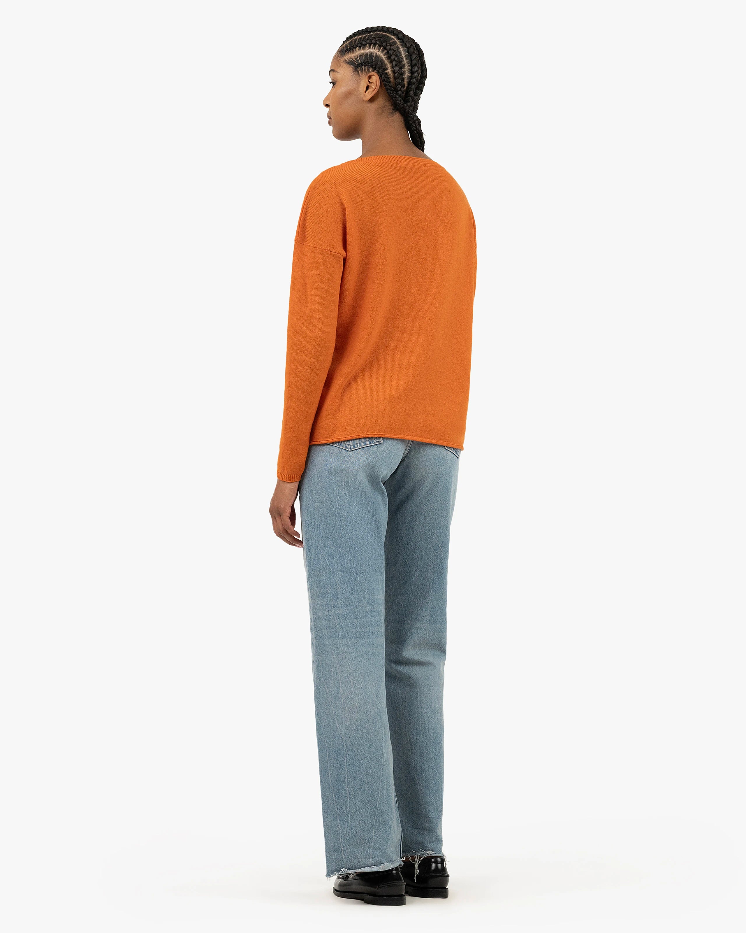 Lightness Crew Neck Sweater - Orange Cashmere