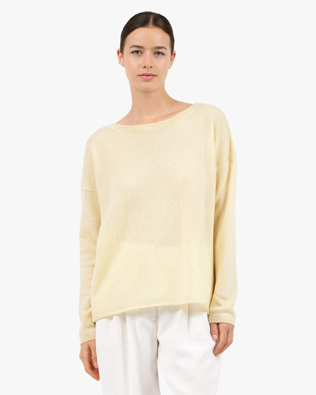 Lightness Crew Neck Sweater - Yellow Cashmere