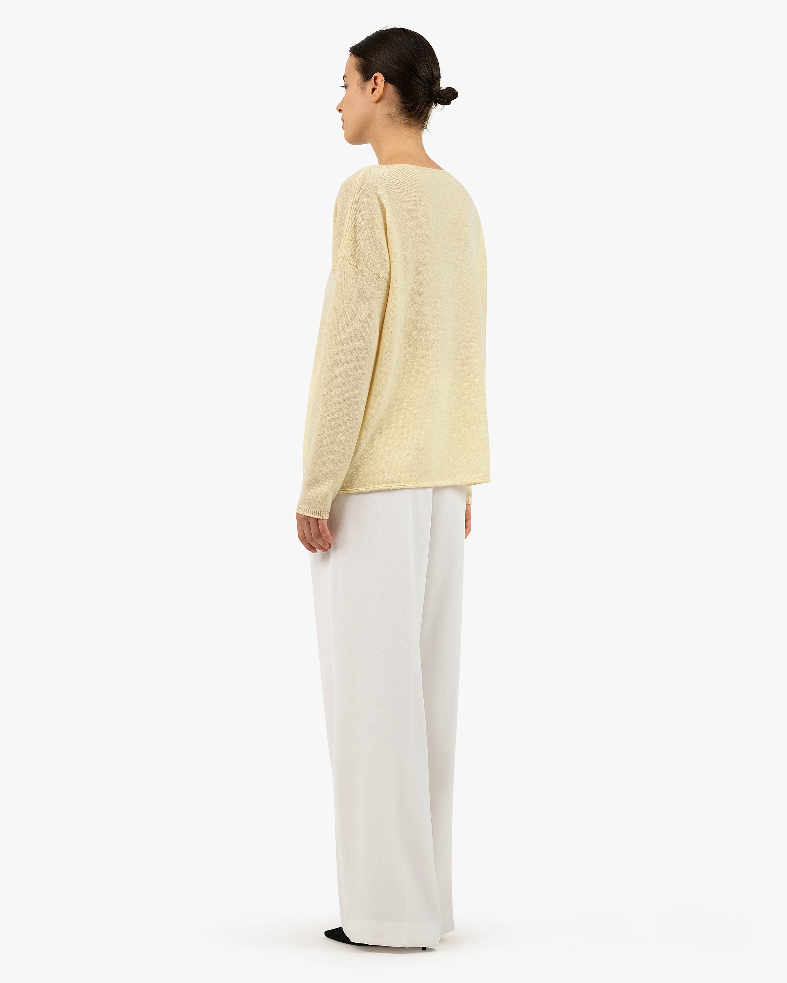 Lightness Crew Neck Sweater - Yellow Cashmere