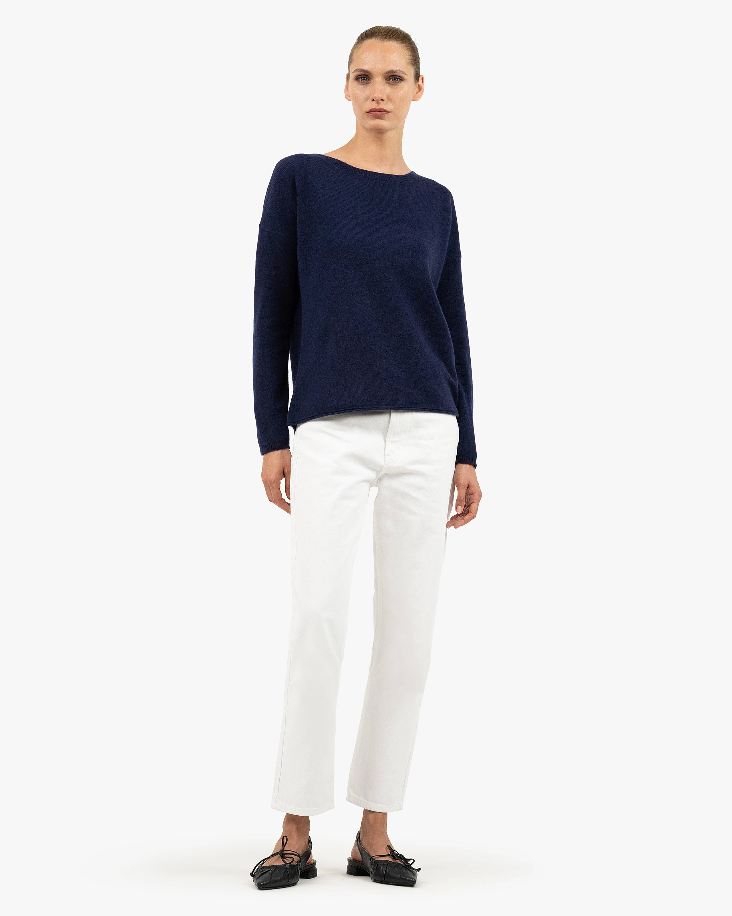 Lightness Crew Neck Sweater - Blue Cashmere