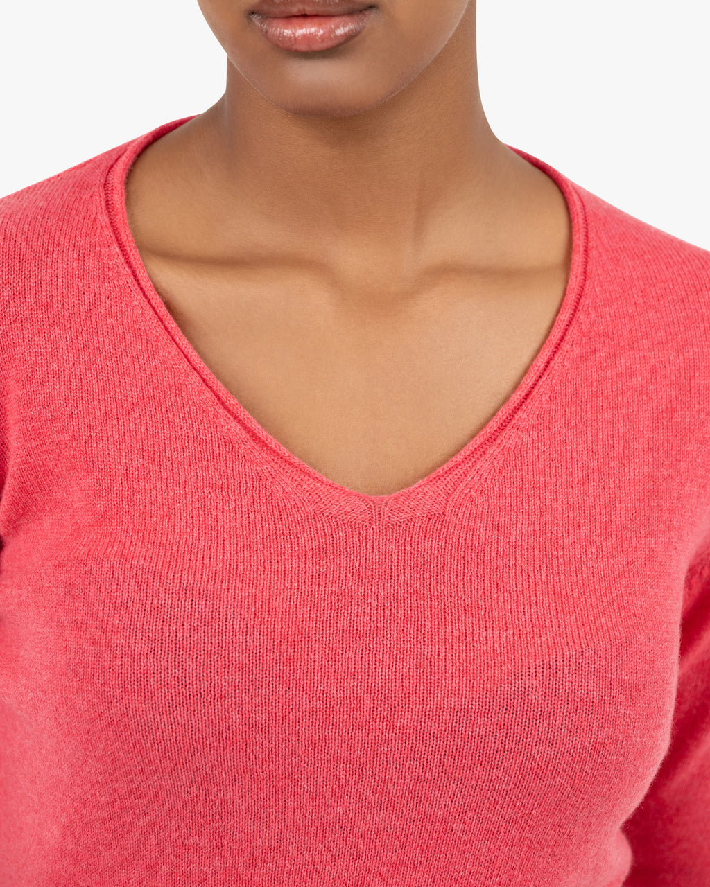 Lightness V-Neck Sweater - Red Cashmere