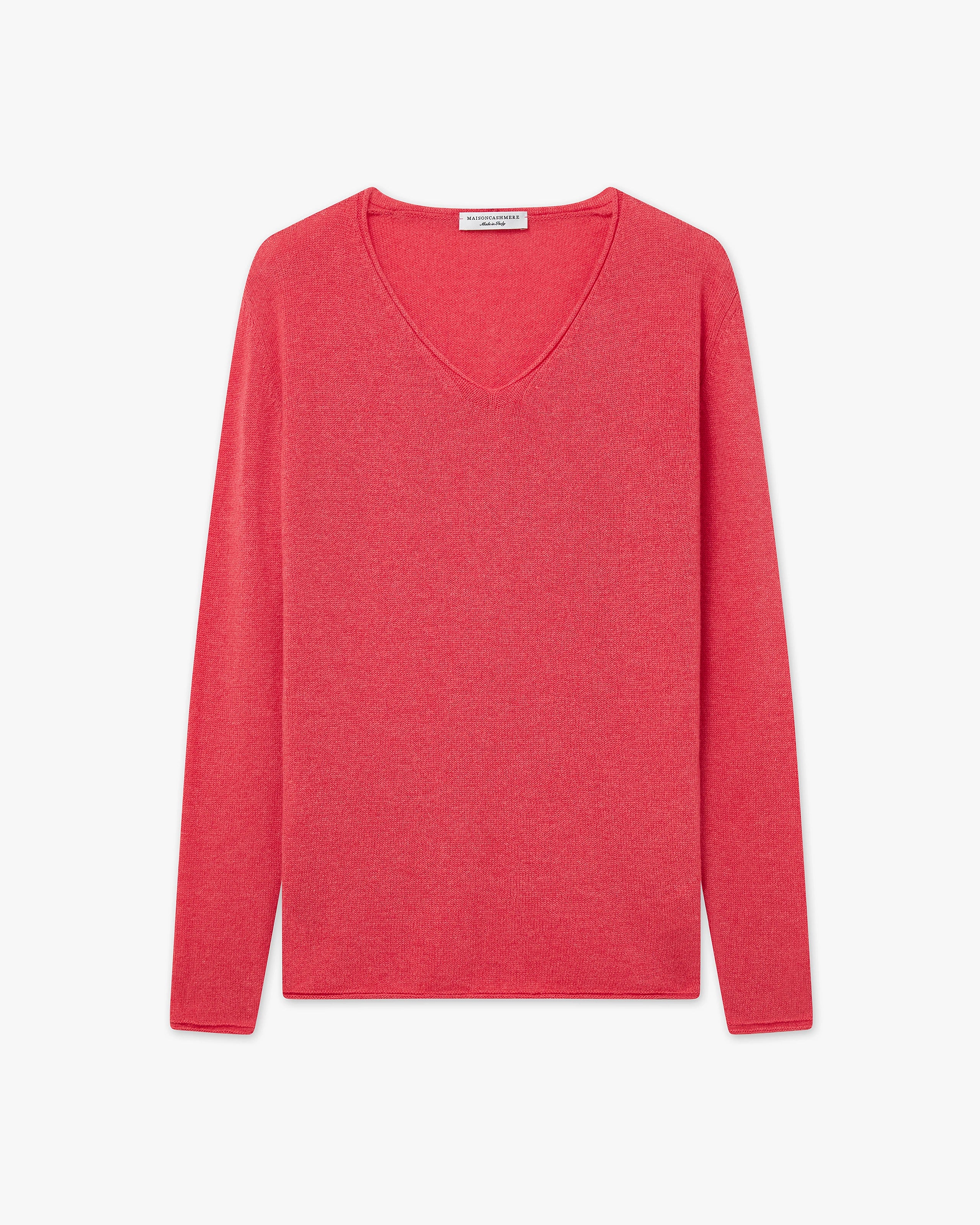 Lightness V-Neck Sweater - Red Cashmere