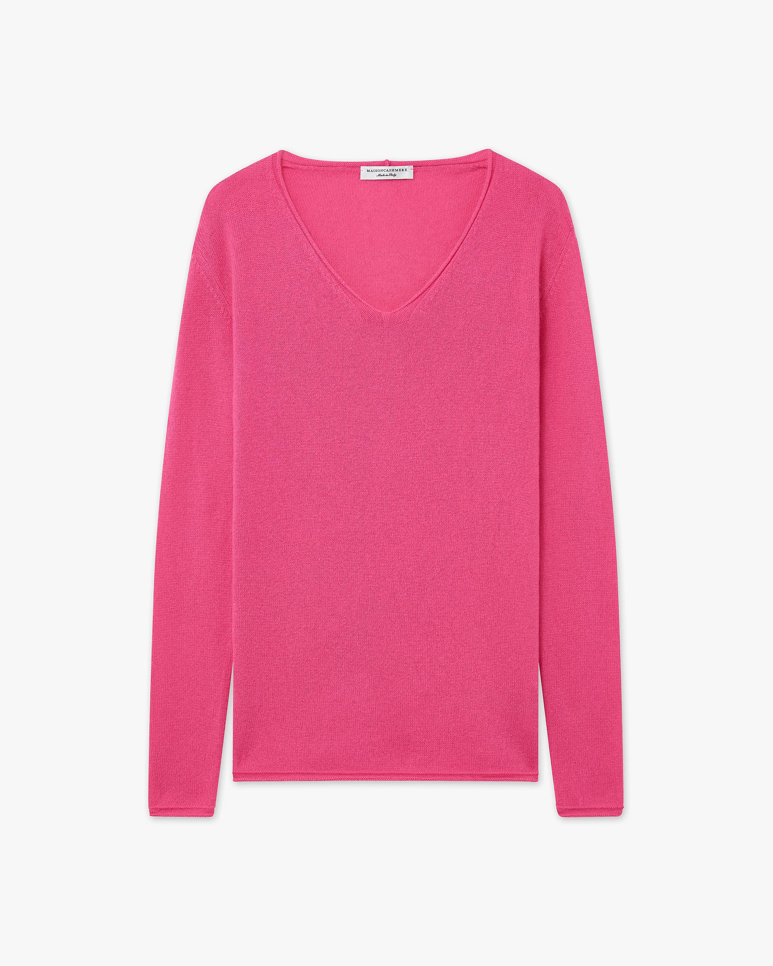 Lightness V-Neck Sweater - Fuchsia Cashmere