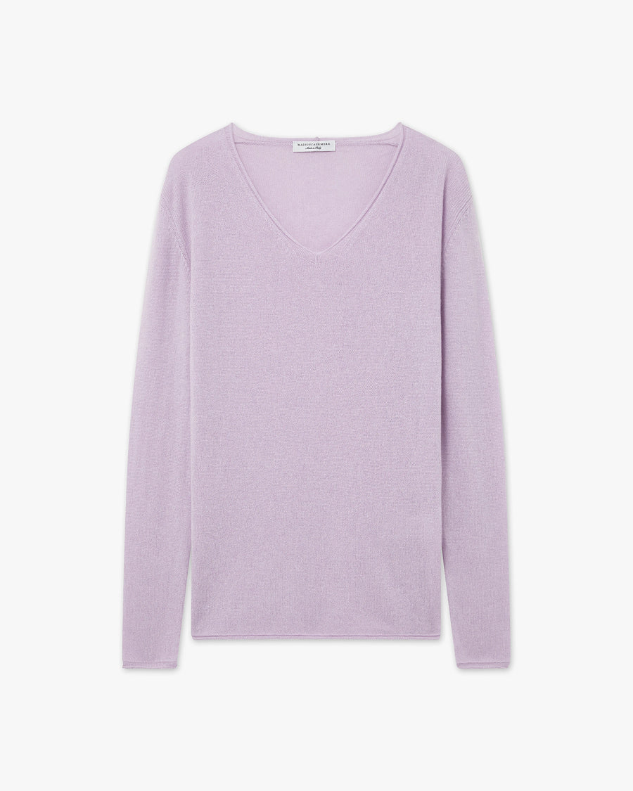 Lightness V-Neck Sweater - Lilac Cashmere