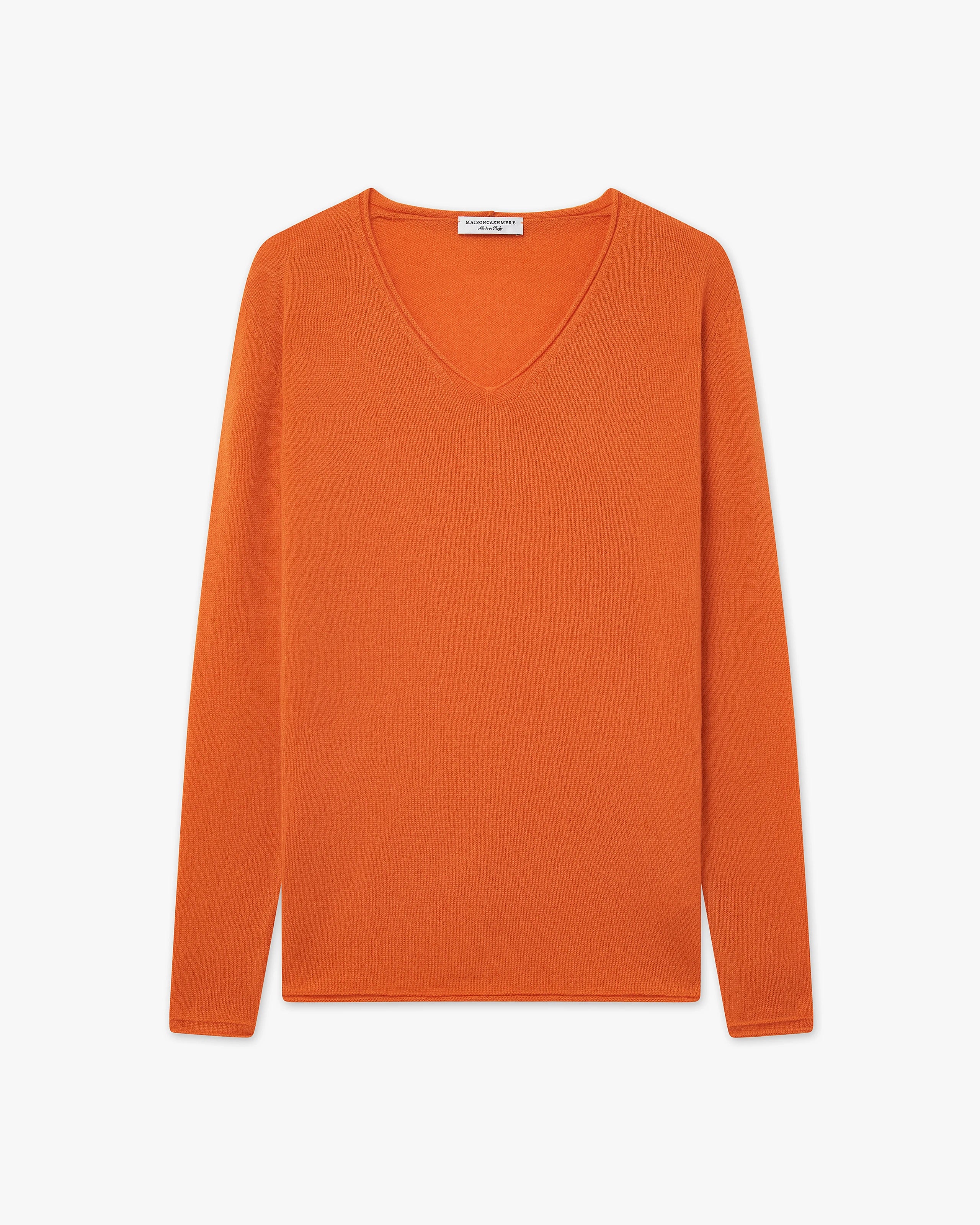 Lightness V-Neck Sweater - Orange Cashmere