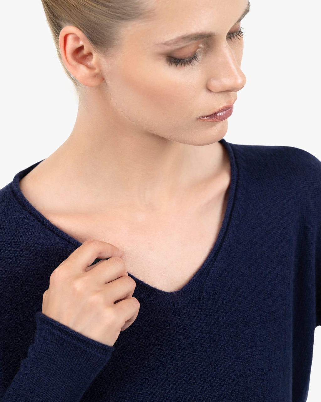 Lightness V-Neck Sweater - Blue Cashmere