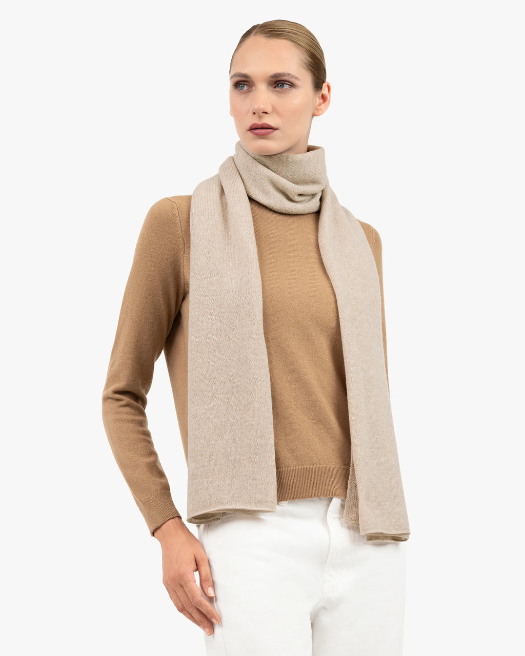 Women's Essential Maxi Scarf - Beige Cashmere