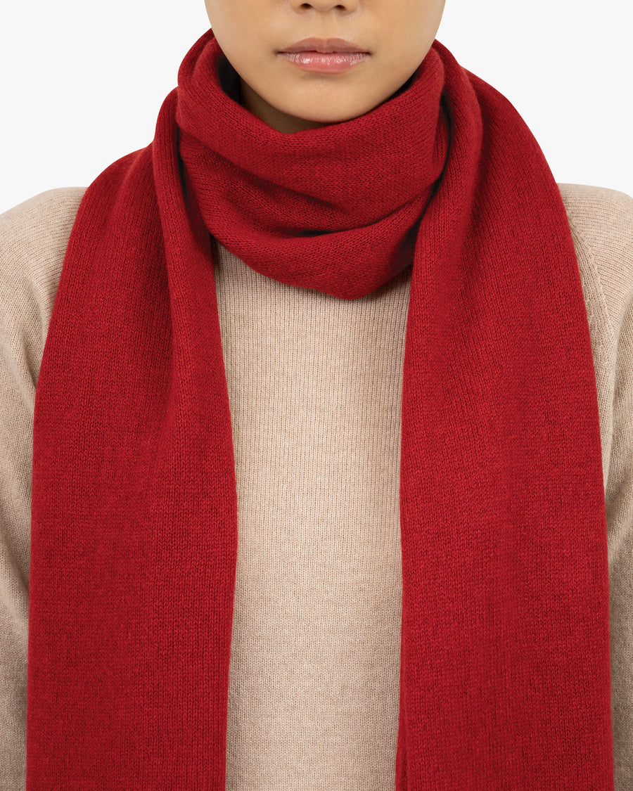 Women's Essential Maxi Scarf - Red Cashmere