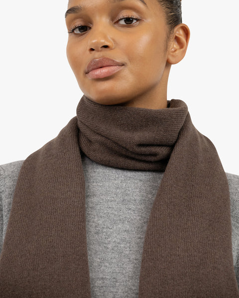 Women's Essential Maxi Scarf - Brown Cashmere