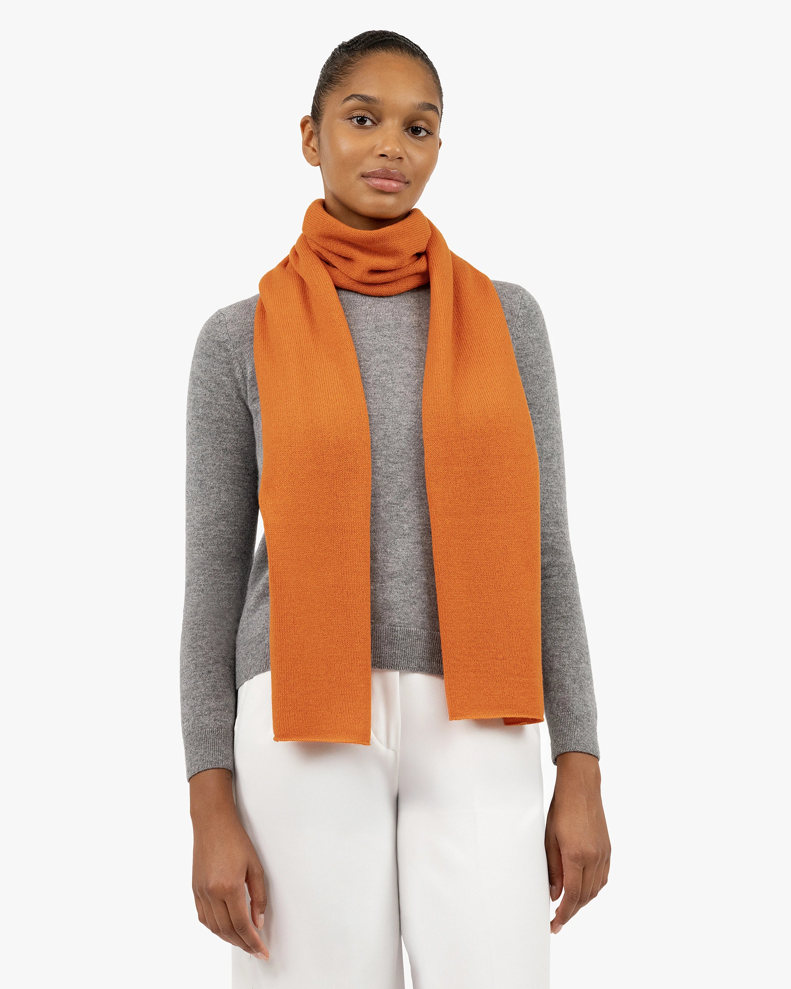 Essential Maxi Cashmere Scarf for Women - Orange