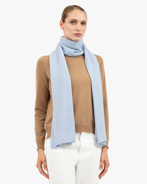 Écharpe Longue En Laine Pastel (bleu, Crème) - H&M - Comme Neuve