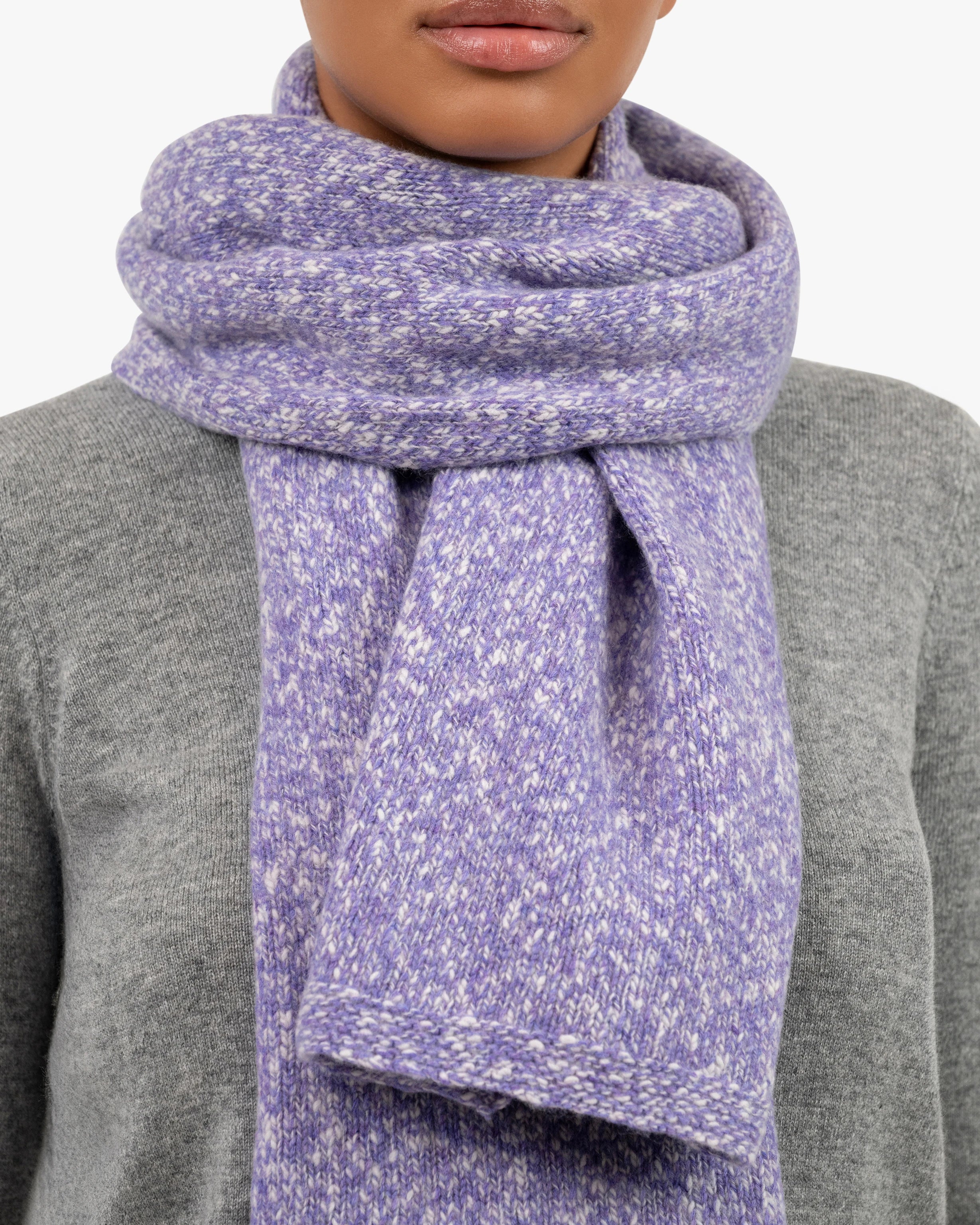 Mouliné Maxi Scarf for Women - Purple | MaisonCashmere