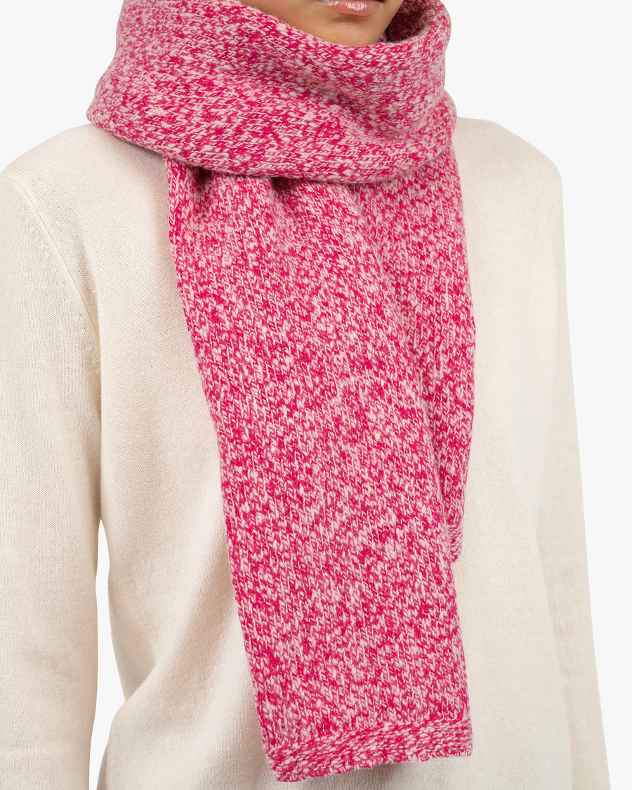 Women's Mouliné Maxi Scarf - Fuchsia Lana / Cashmere