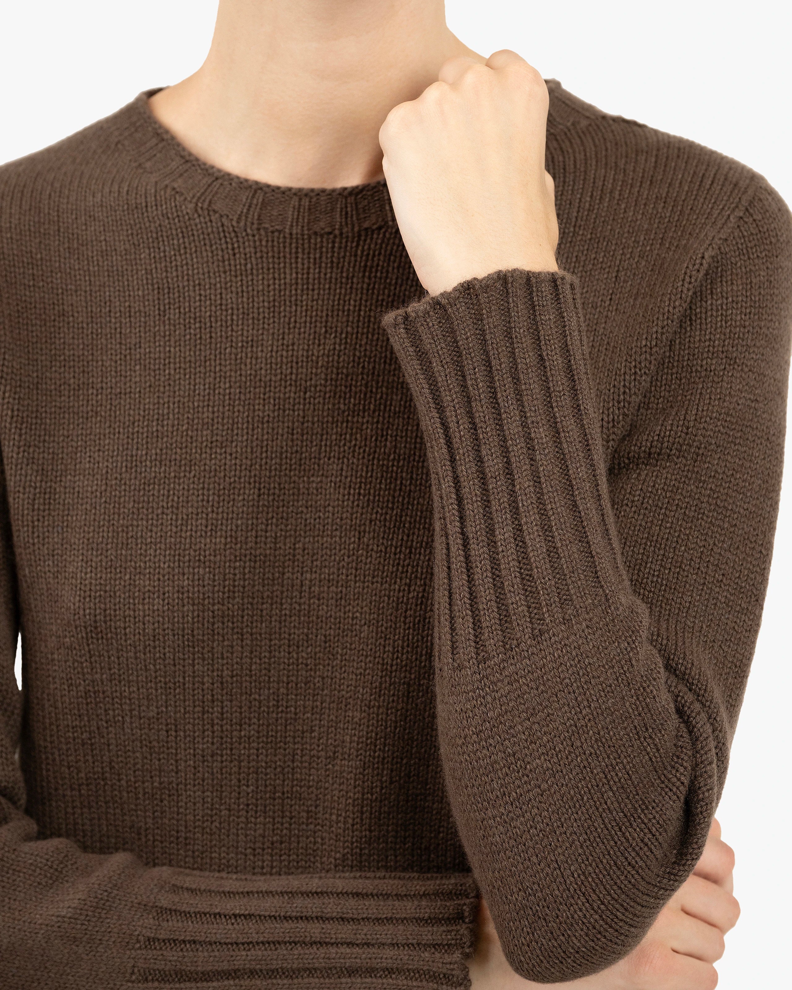 Women's Merano Crew Neck Sweater - Brown Cashmere