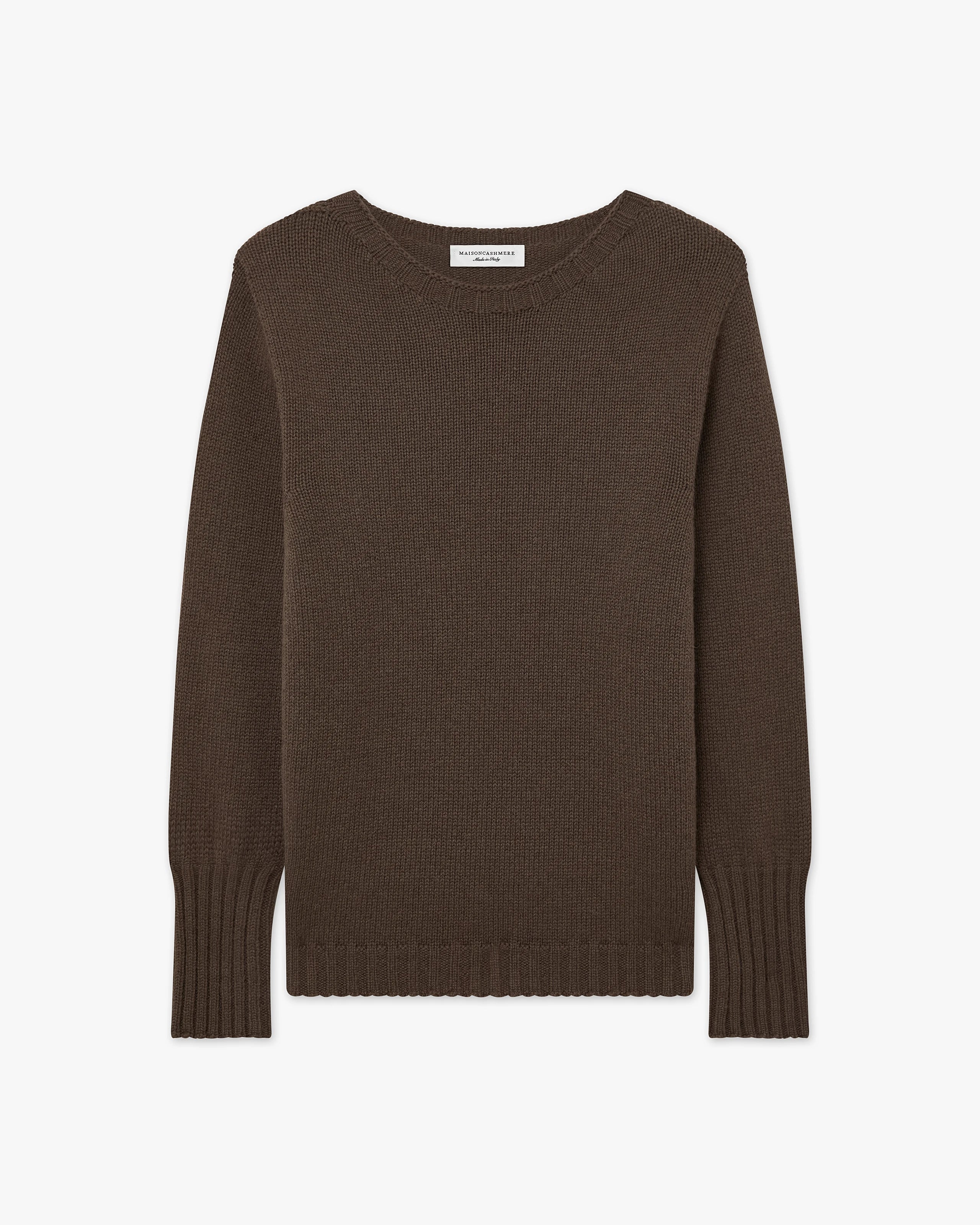 Women's Merano Crew Neck Sweater - Brown Cashmere