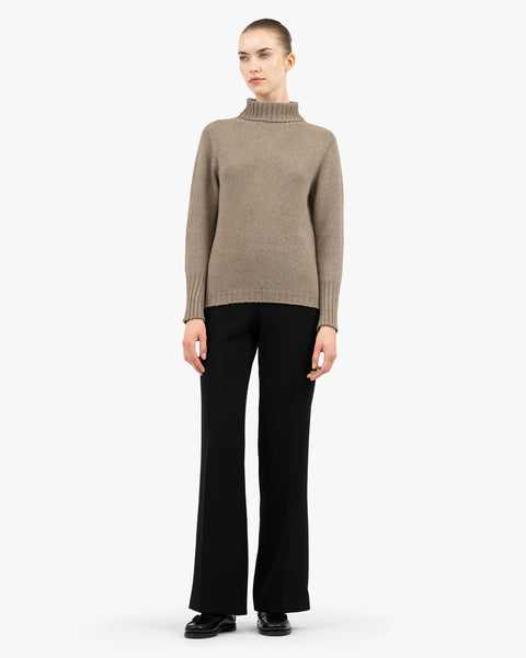 Women's Merano Turtleneck Sweater - Taupe Cashmere