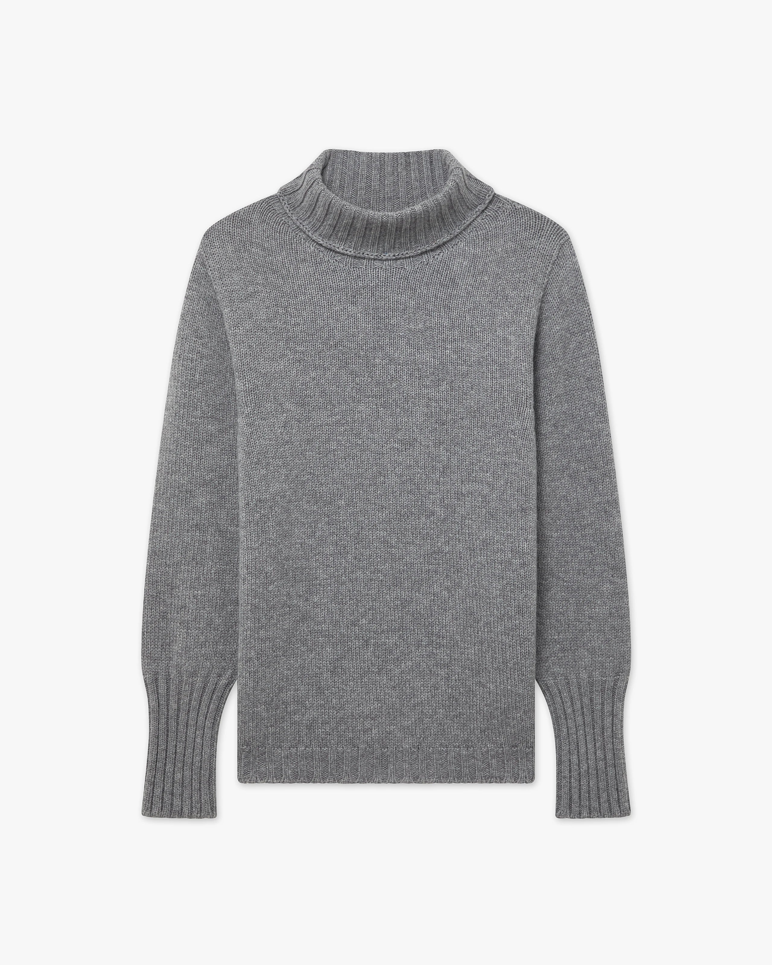Women's Merano Turtleneck Sweater - Medium Grey Cashmere
