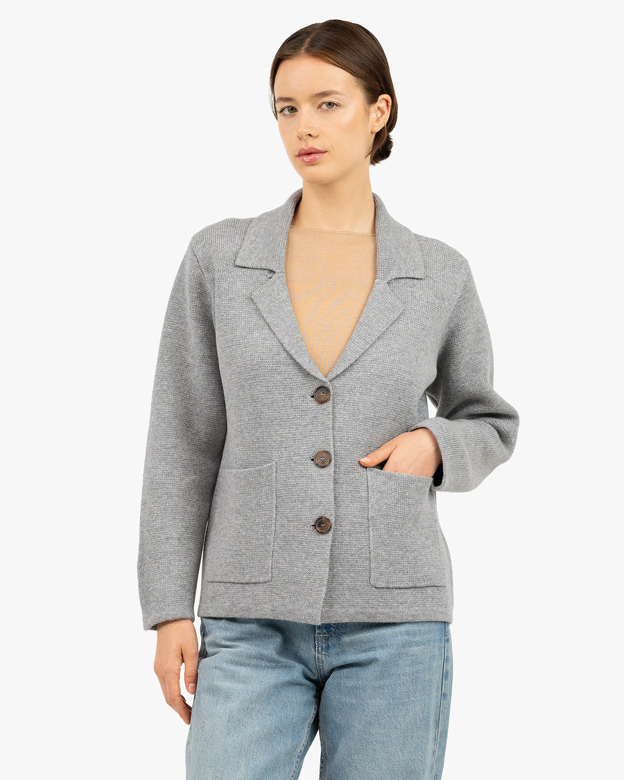 Women's Milford Blazer - Medium Grey Merino
