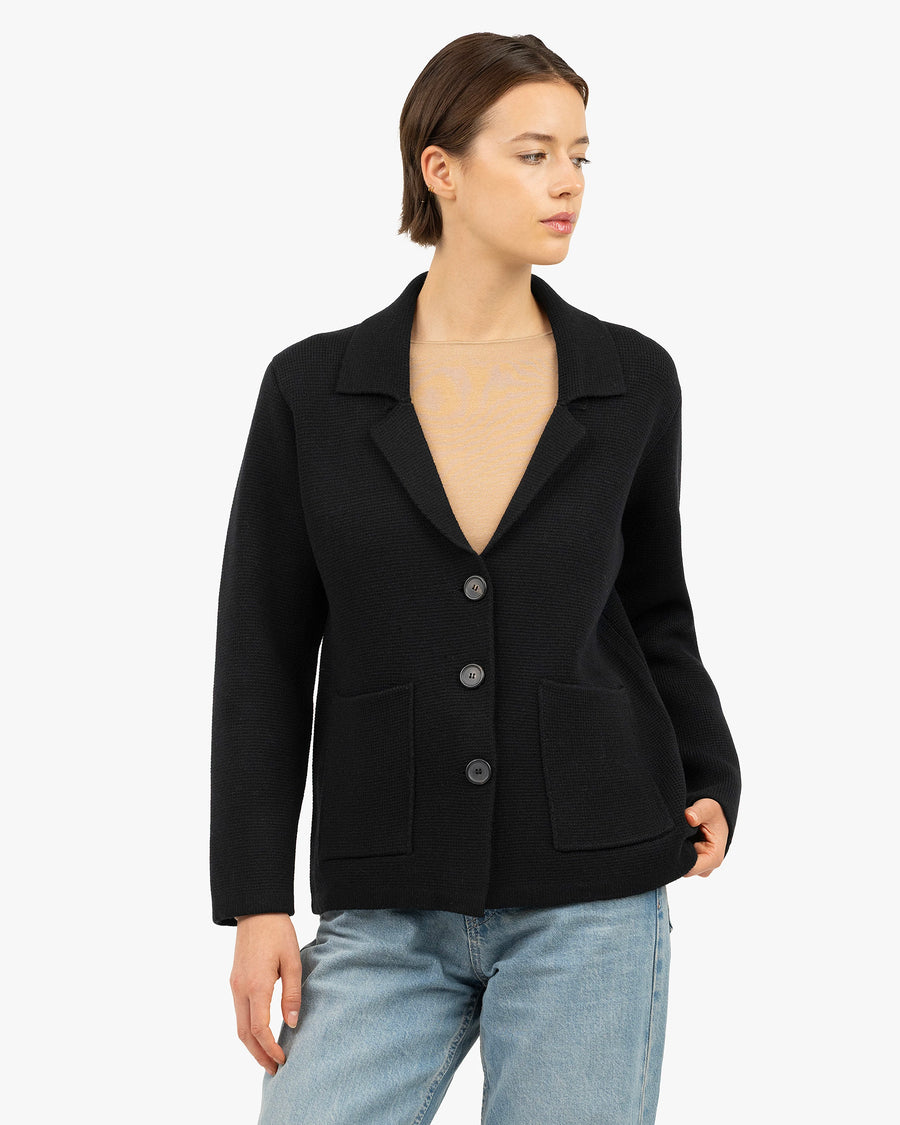 Women's Milford Blazer - Black Merino