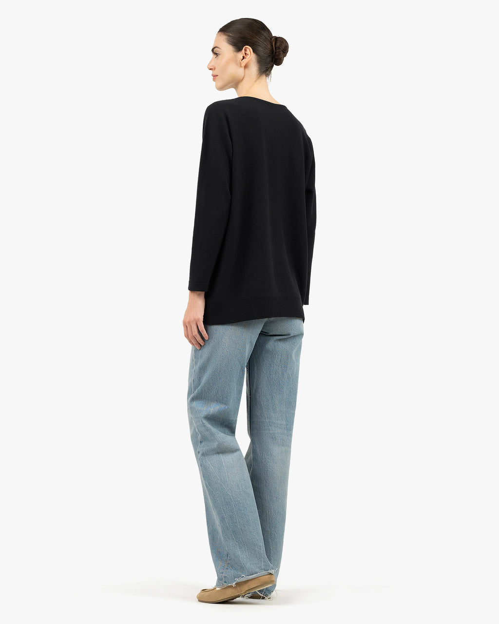 Milford Boat Neck Sweater - Black Merino