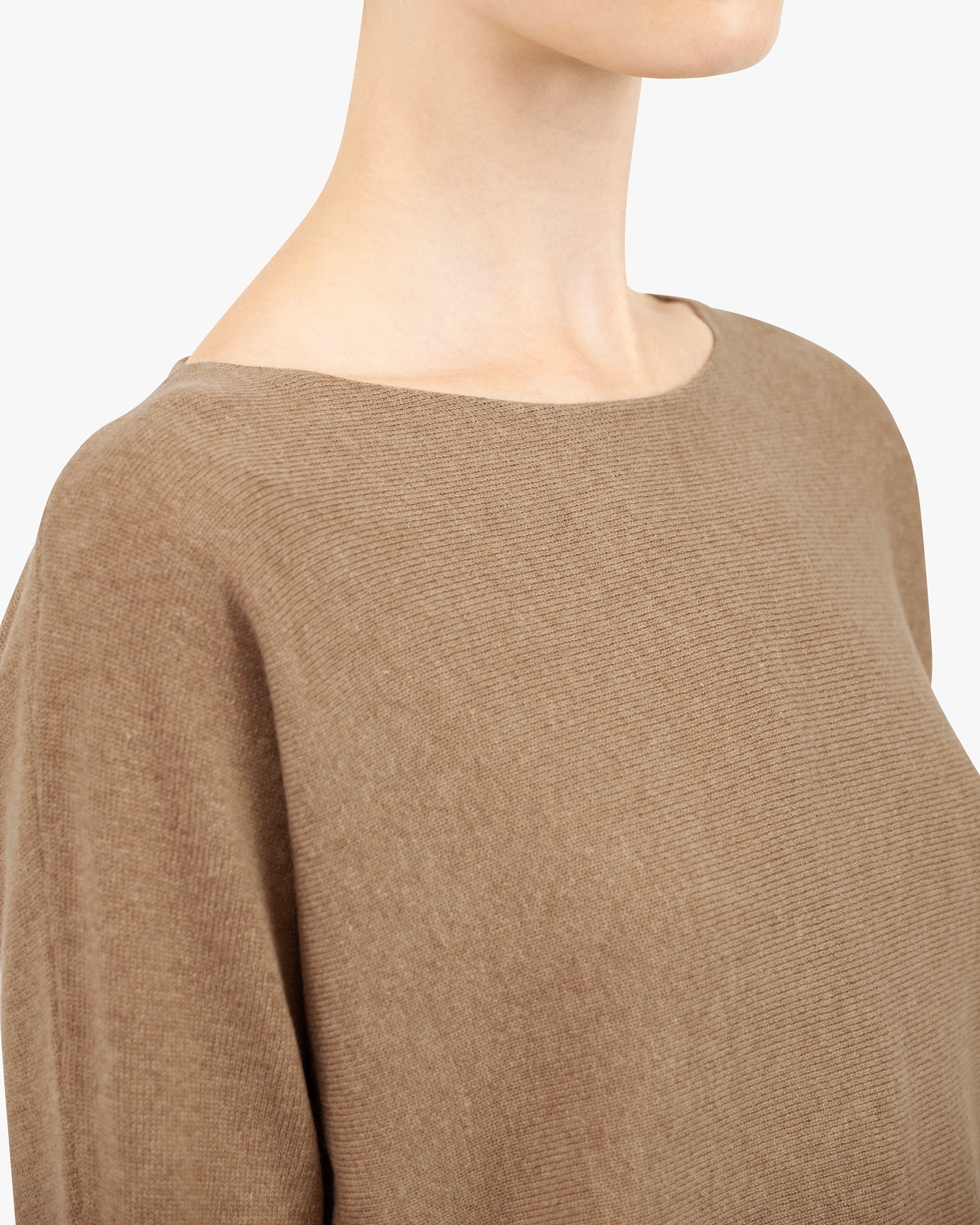Milford Boat Neck Sweater - Hazelnut Merino