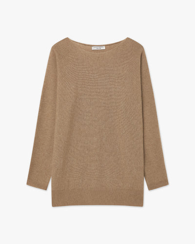 Milford Boat Neck Sweater - Hazelnut Merino
