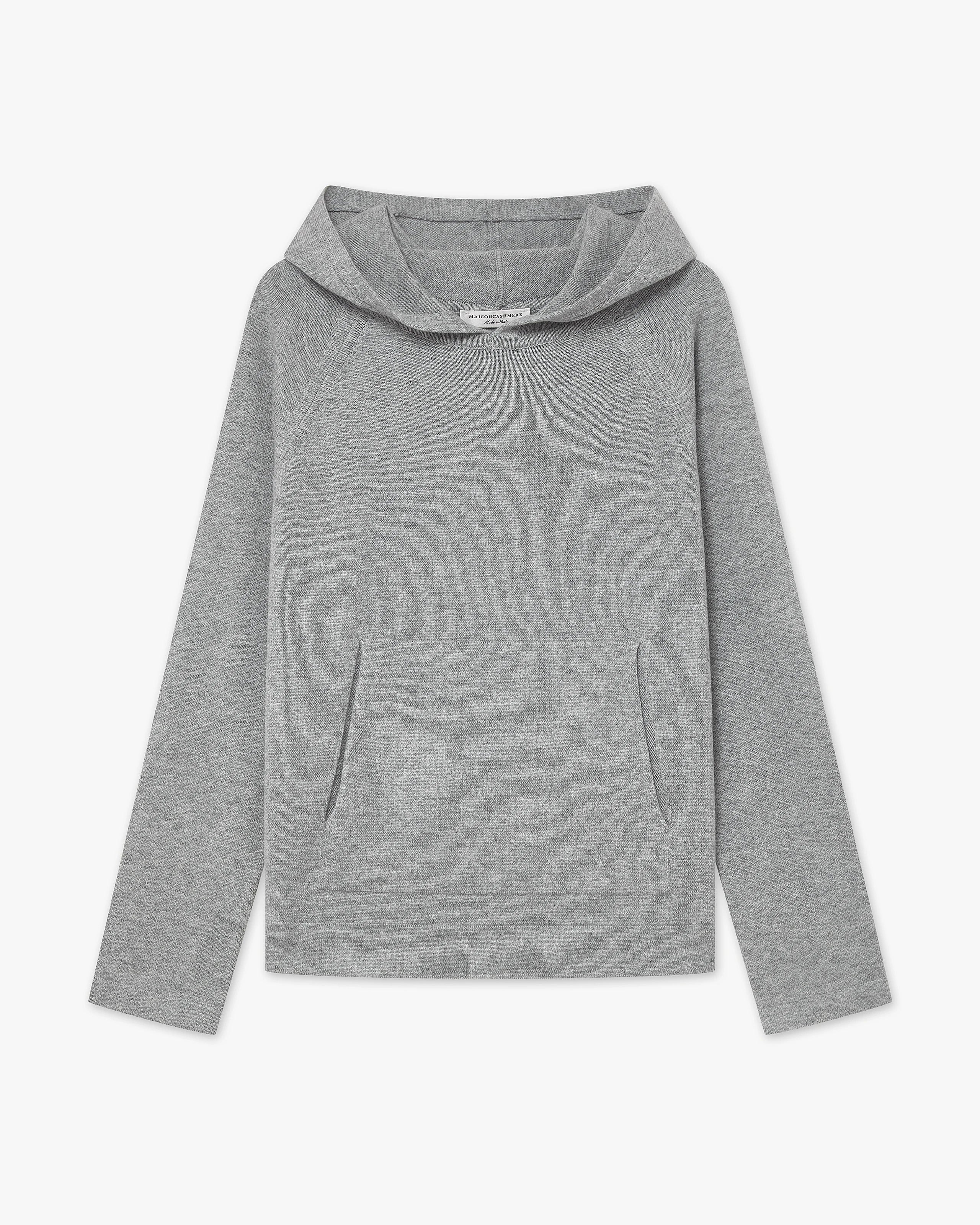 Women's Milford Merino Hoodie - Medium Grey | MaisonCashmere