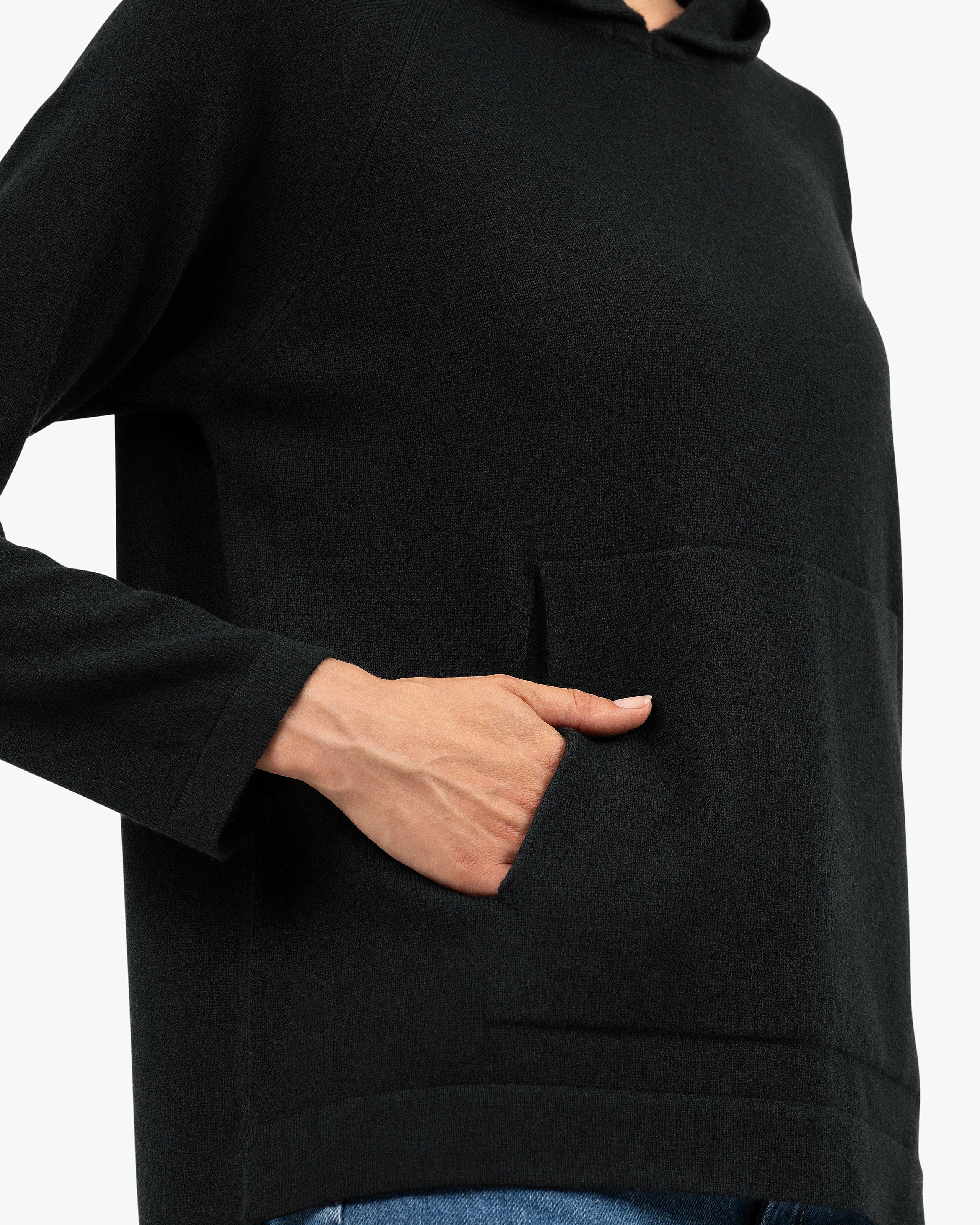 Women's Milford Hoodie - Black Merino