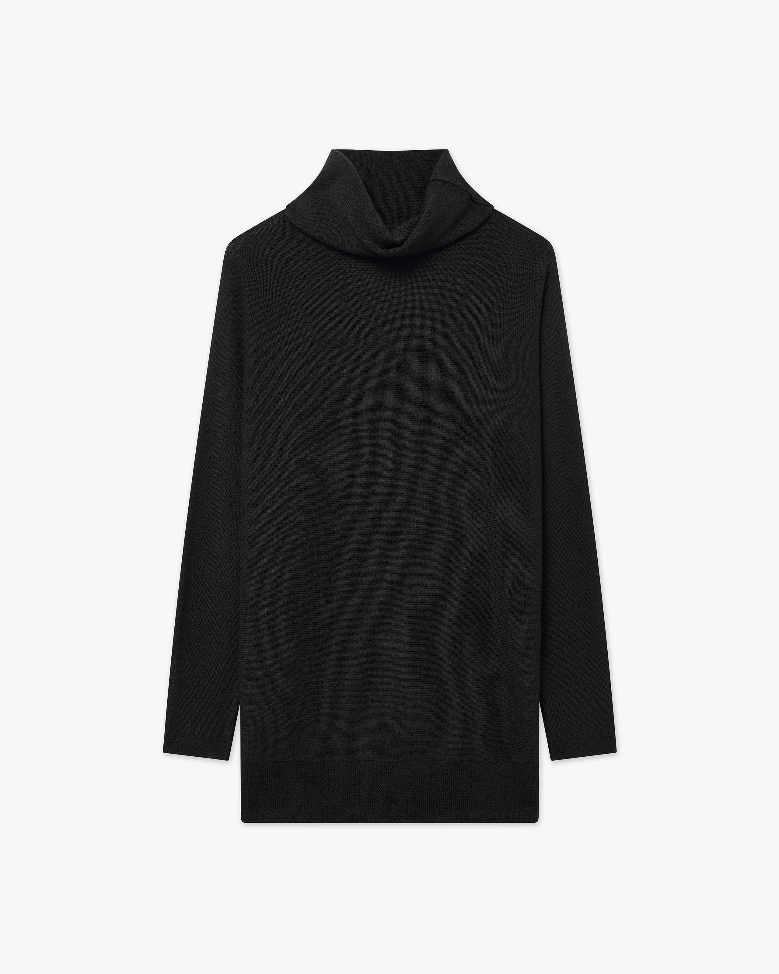 Women's Milford Turtleneck Sweater - Black Merino