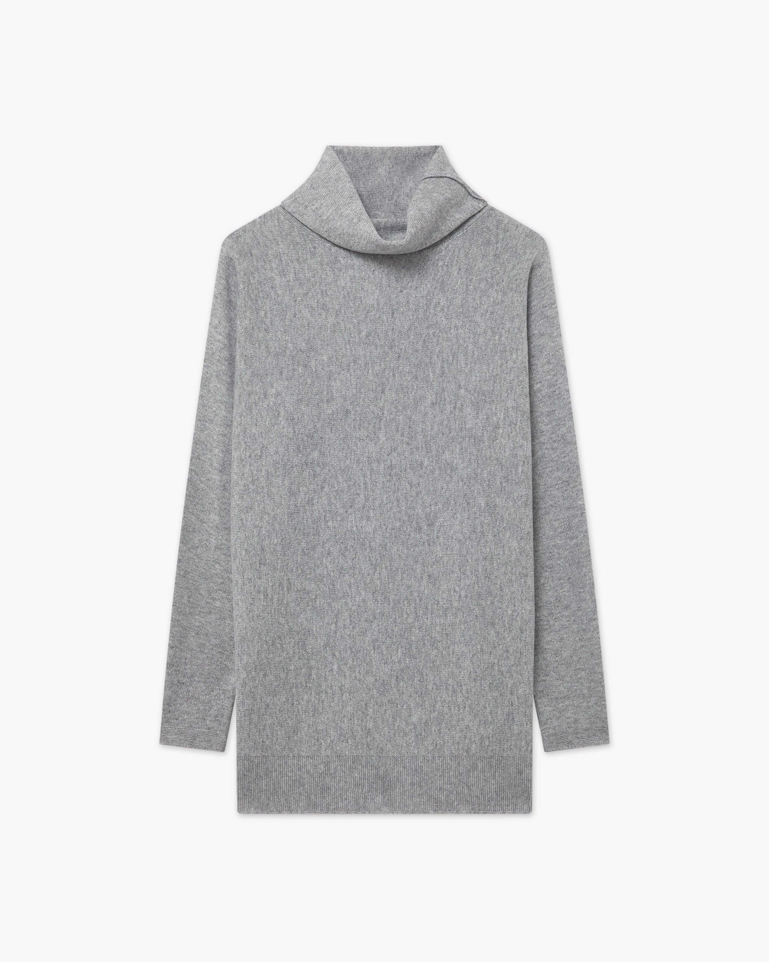 Women's Milford Turtleneck Sweater - Medium Grey Merino