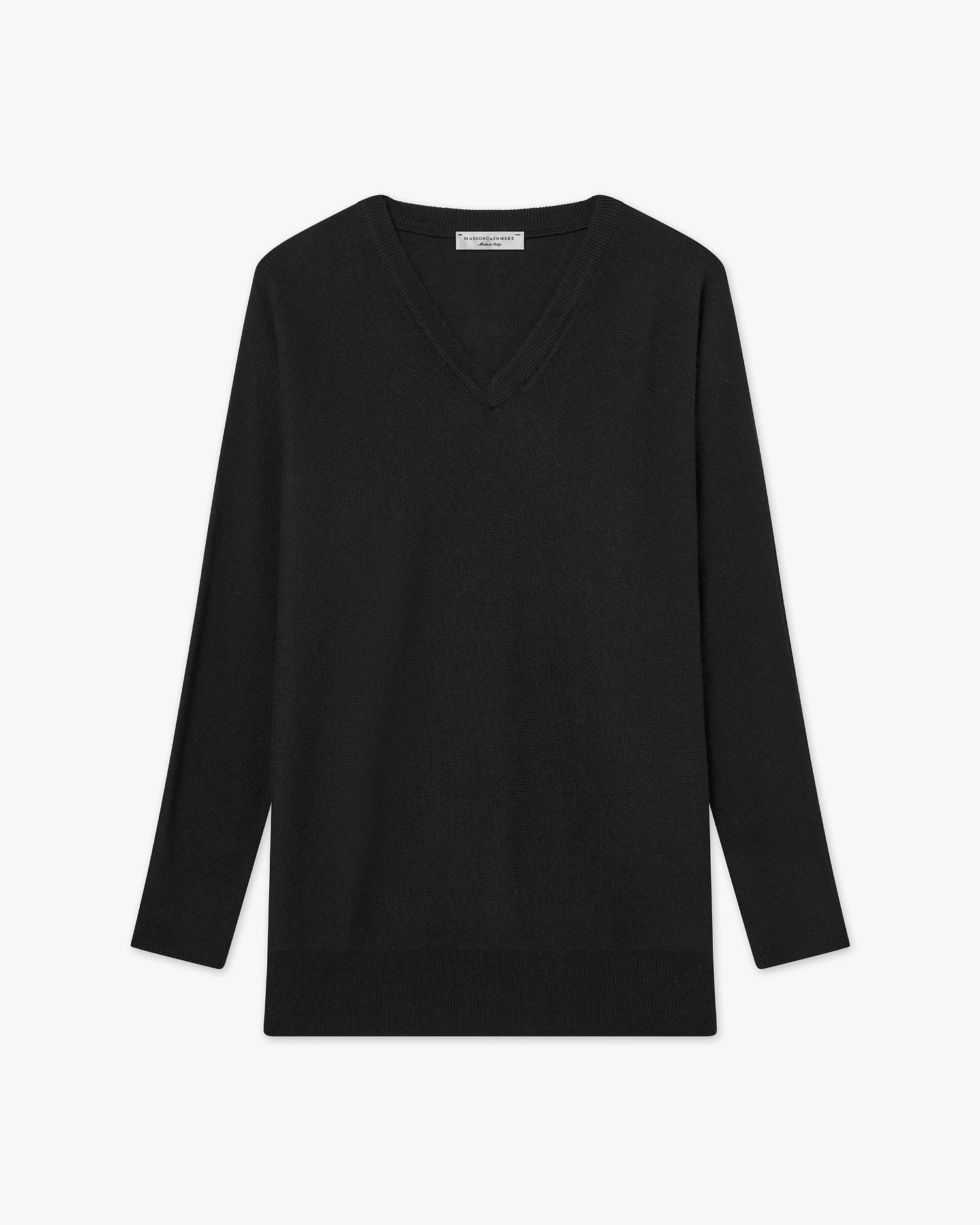 Women's Milford Merino V-Neck Sweater - Black | MaisonCashmere Women's Milford Merino V-Neck Sweater - Black | MaisonCashmere