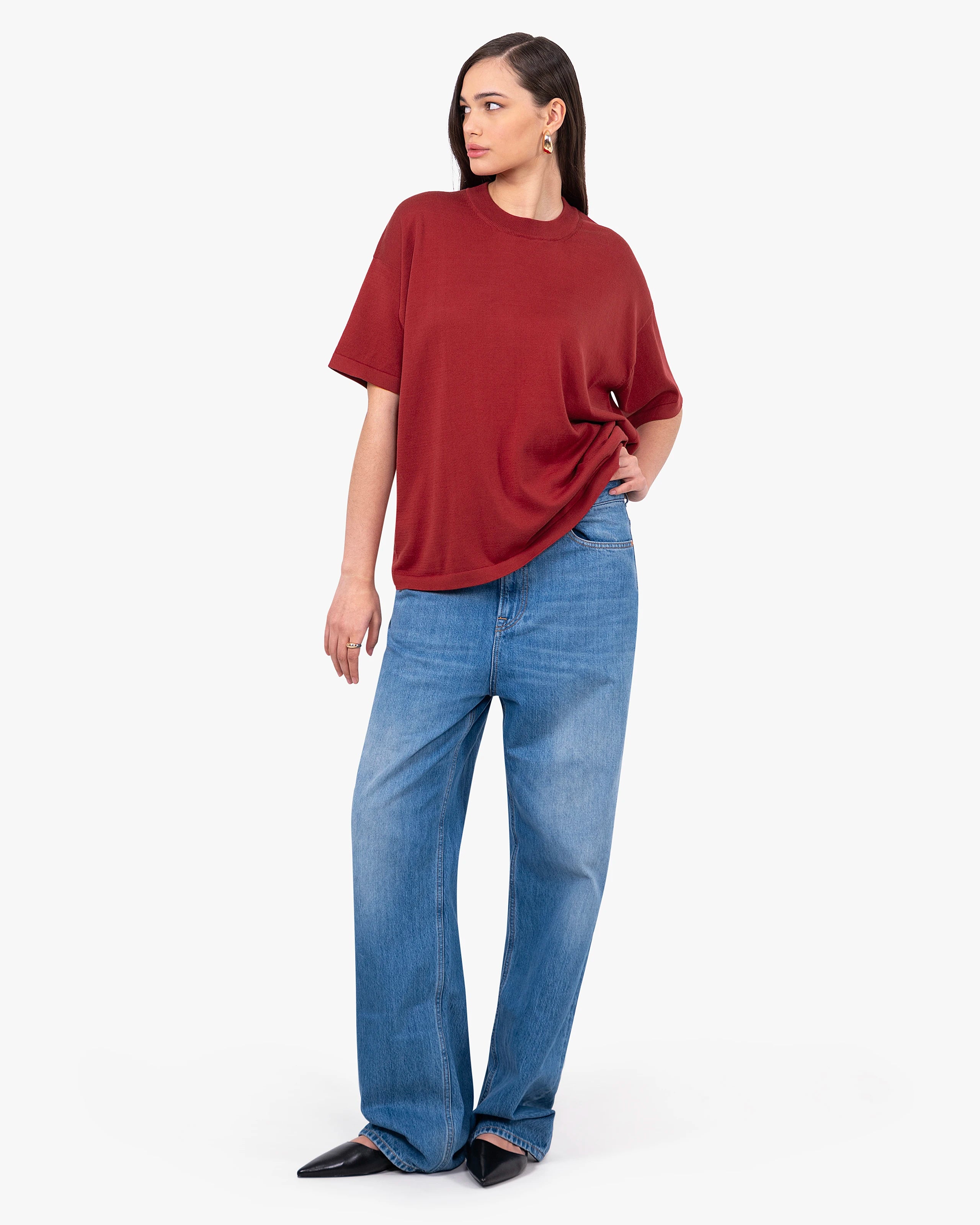 Women's Oasi Maxi Tee - Red Cotone