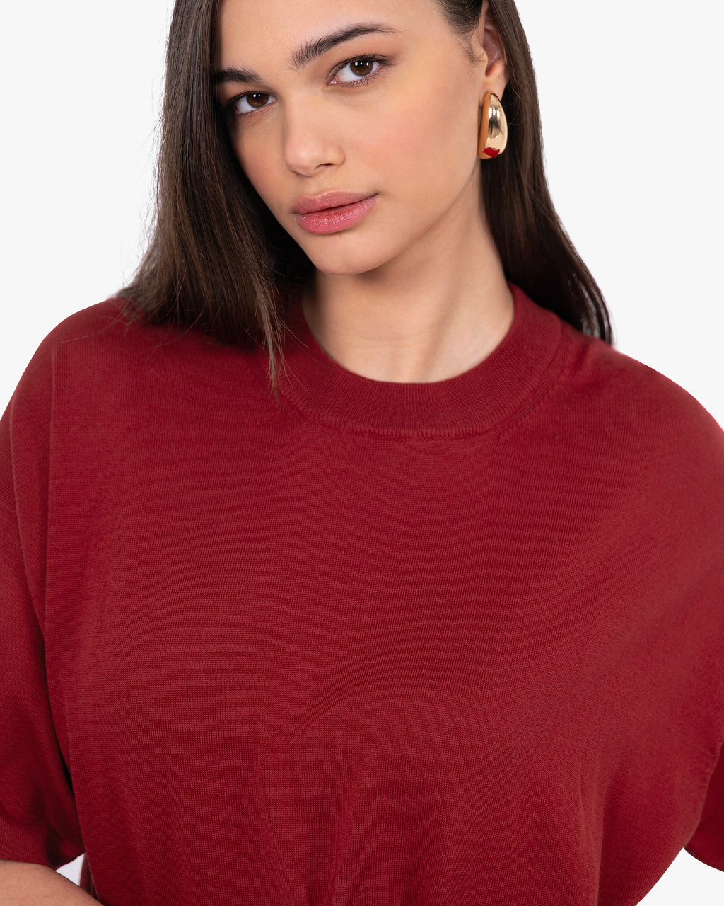Women's Oasi Maxi Tee - Red Cotone