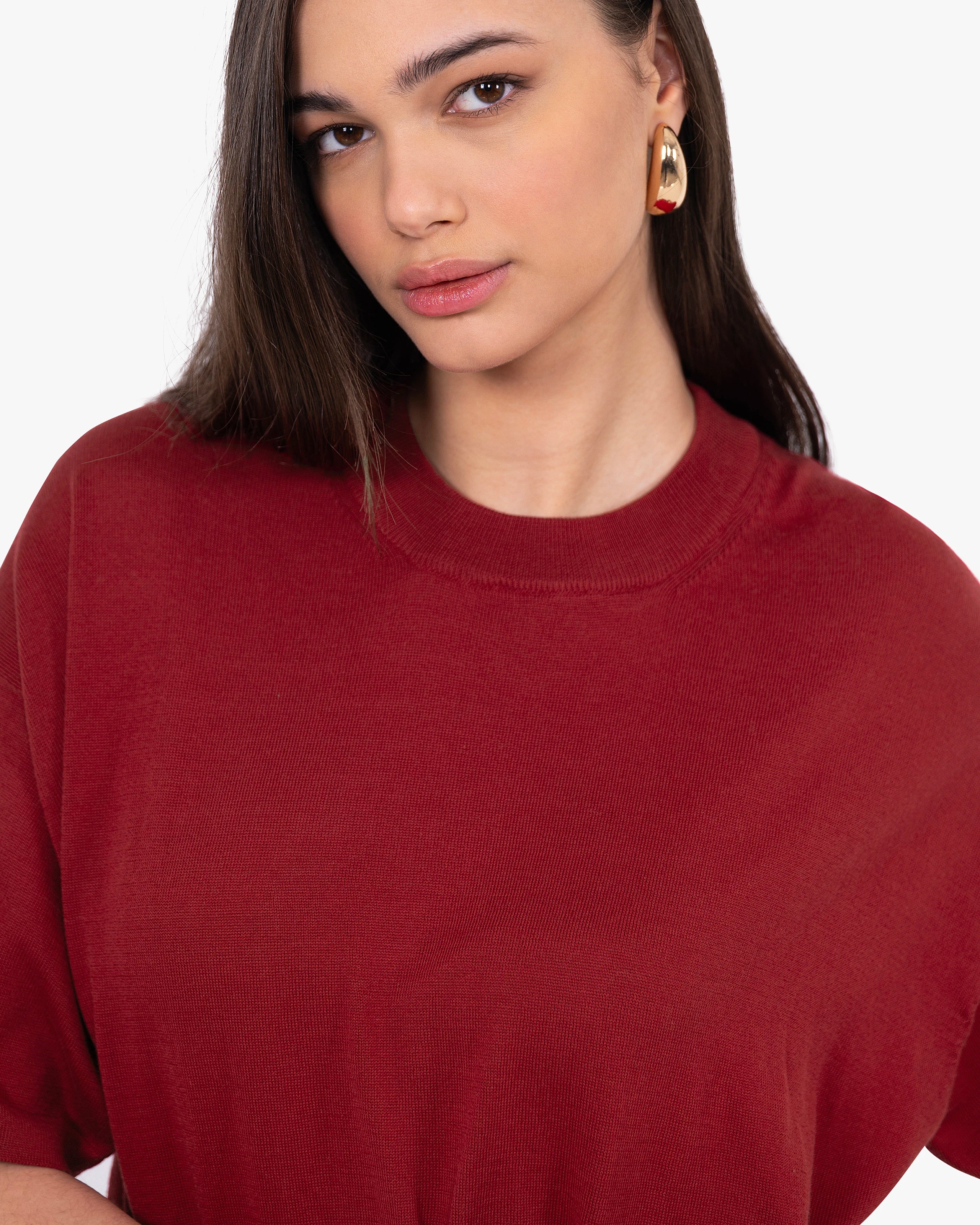 Women's Oasi Maxi Tee - Red Cotone