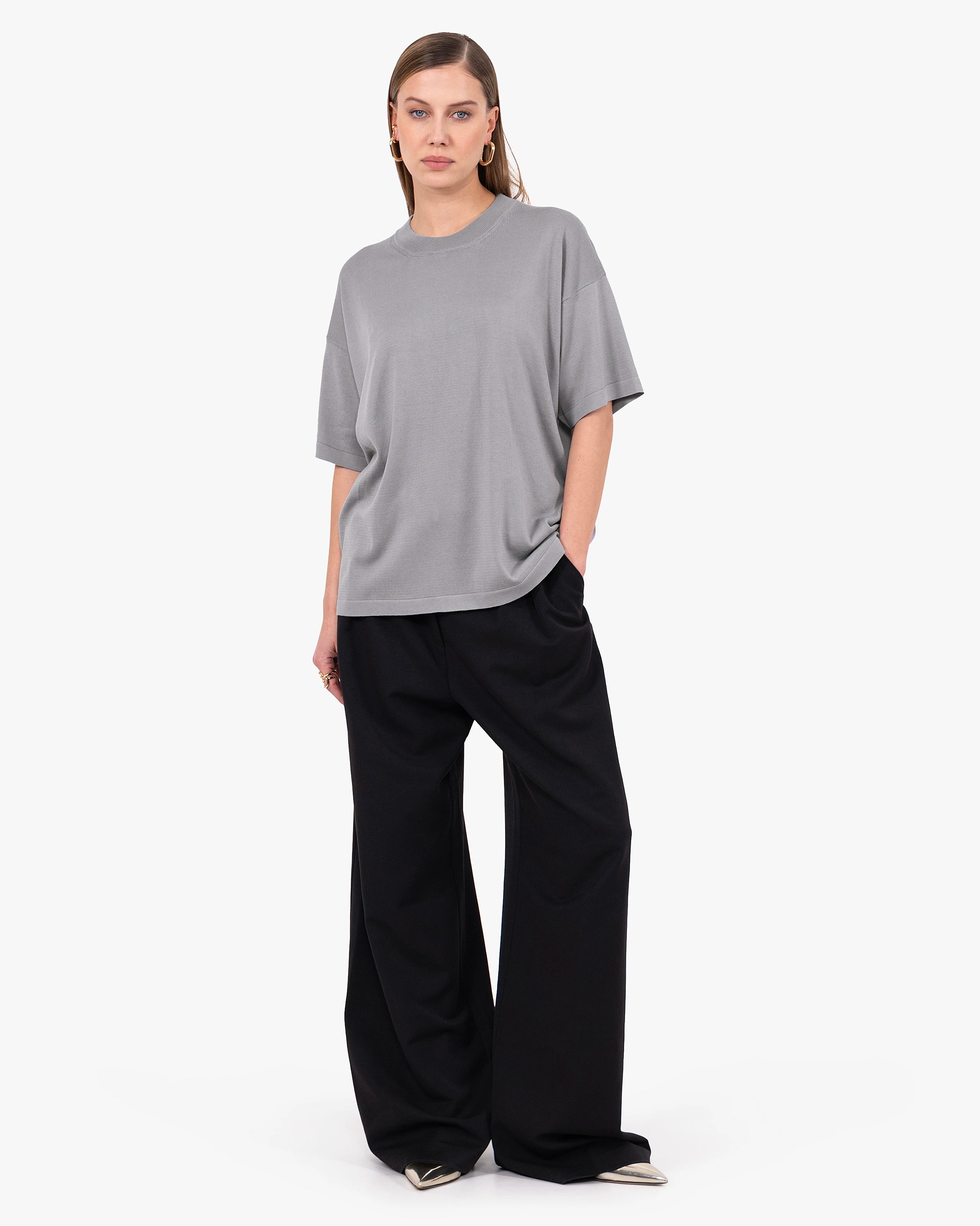 Women's Oasi Maxi Tee - Grey Cotone