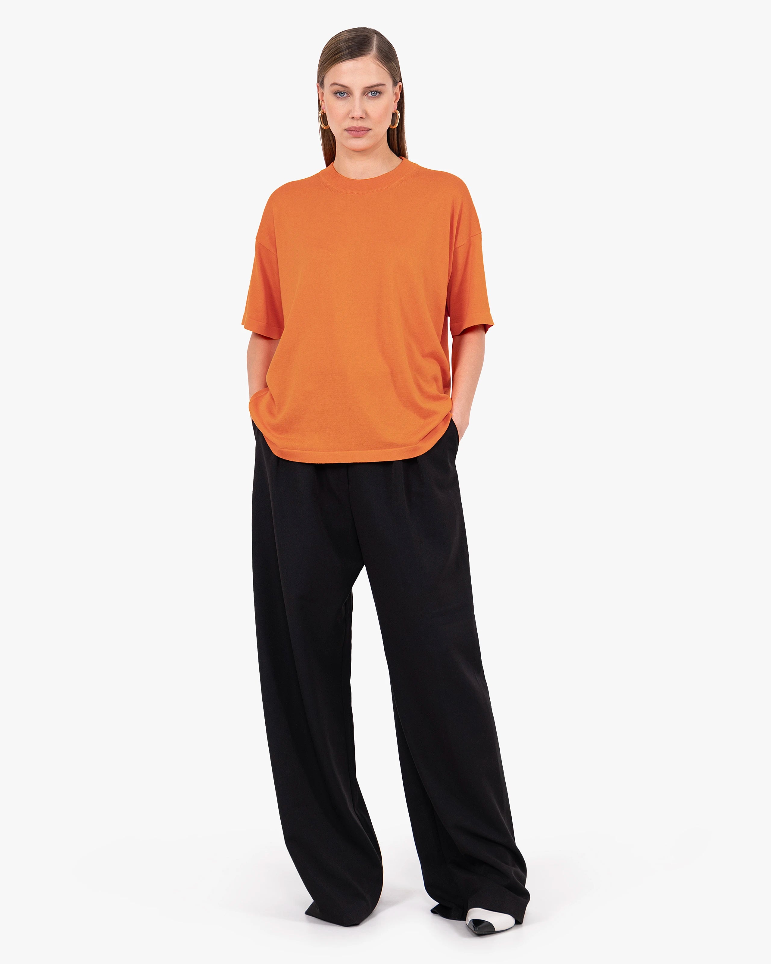 Women's Oasi Maxi Tee - Orange Cotone