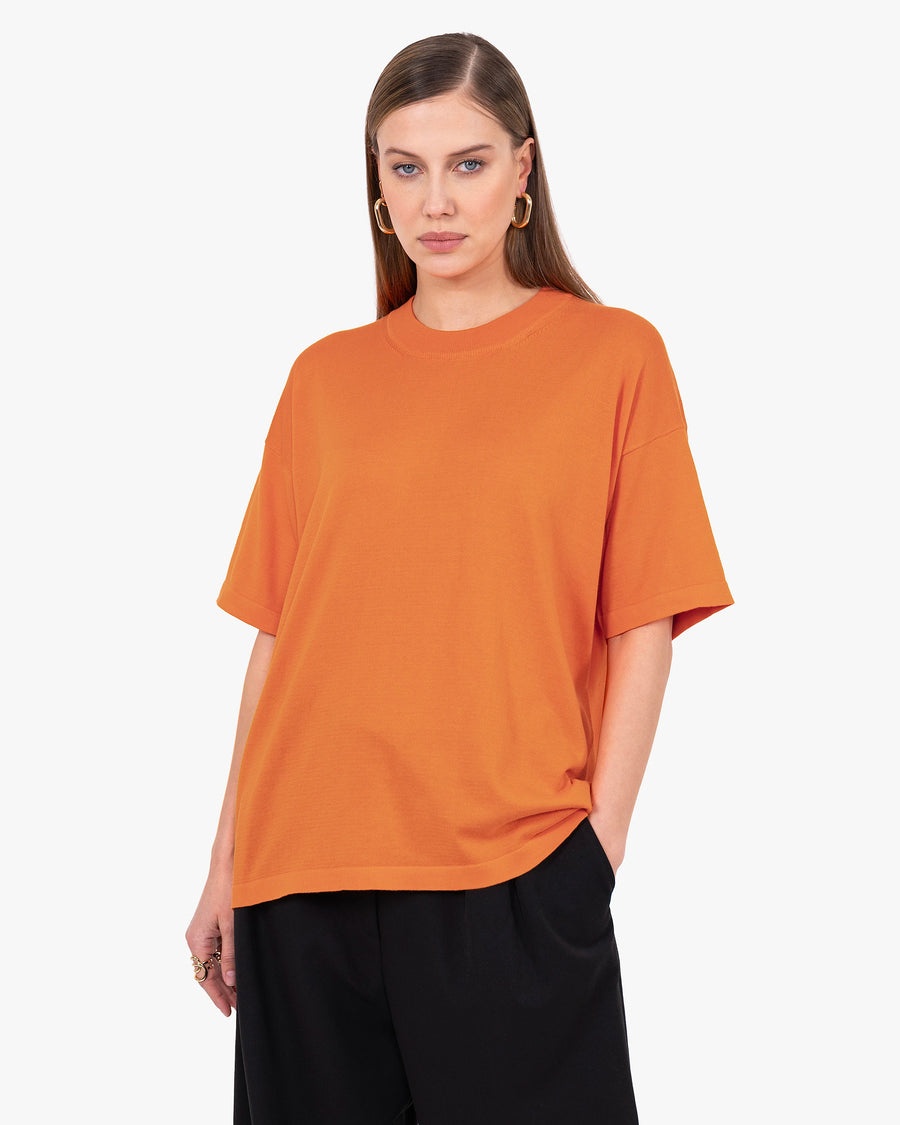 Women's Oasi Maxi Tee - Orange Cotone